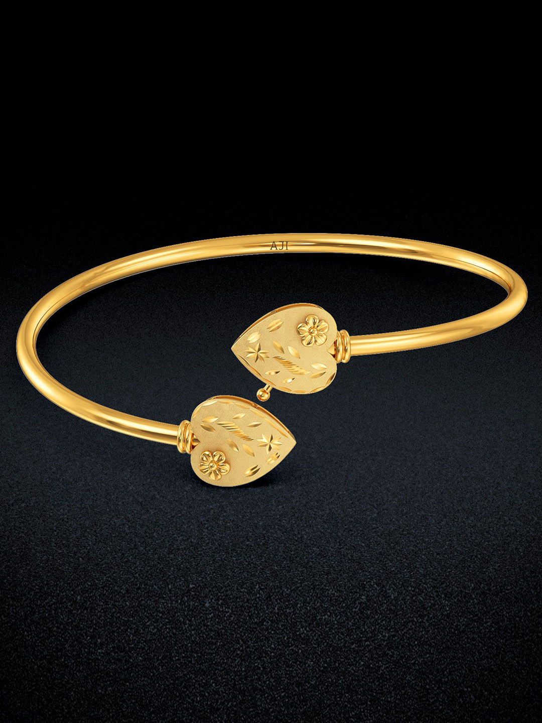 Joyalukkas Women 22KT Blossom Heartfelt Bangle- 9.825 gms