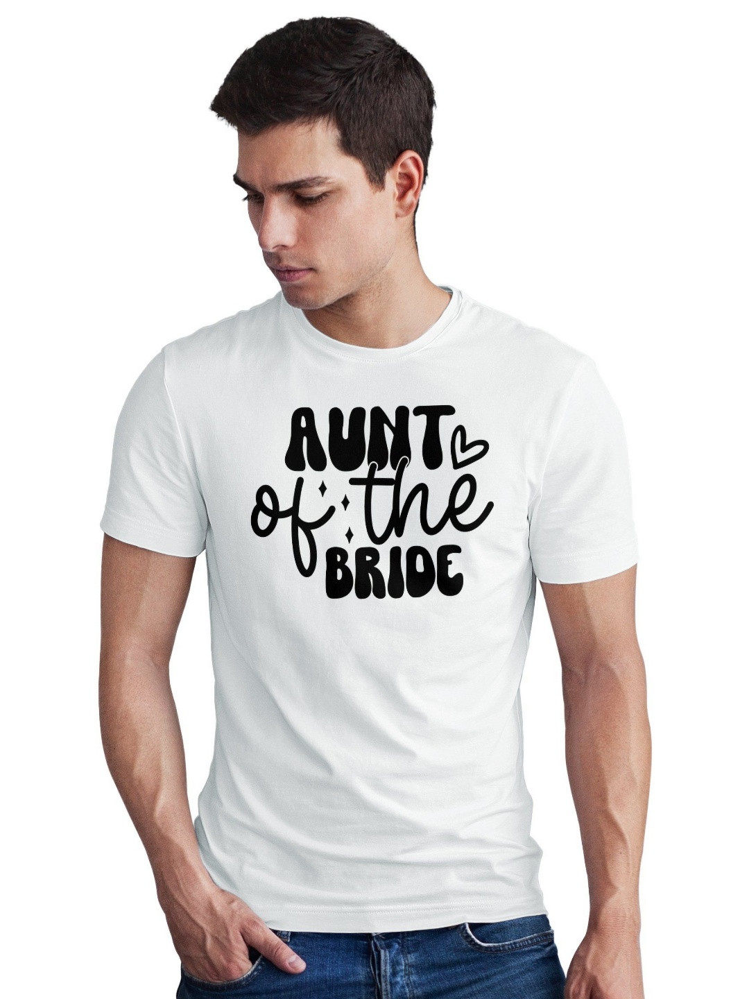 Seekbuylove Men Aunt Of The Bride Printed Round Neck Bio Finish Pure Cotton T-shirt