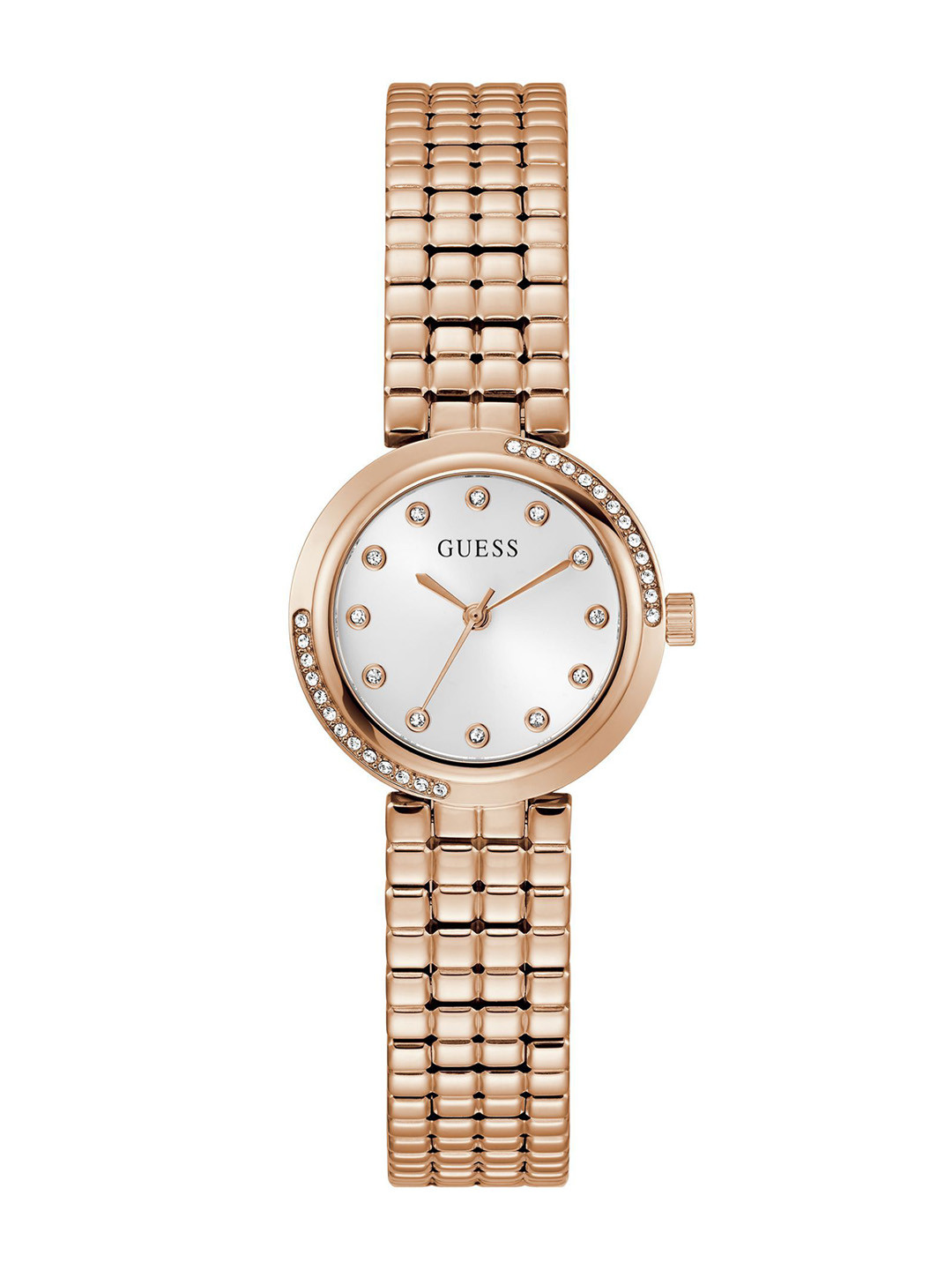 GUESS Clara Women Embellished Stainless Steel Wrap Around Straps Analogue Watch GW0930L3