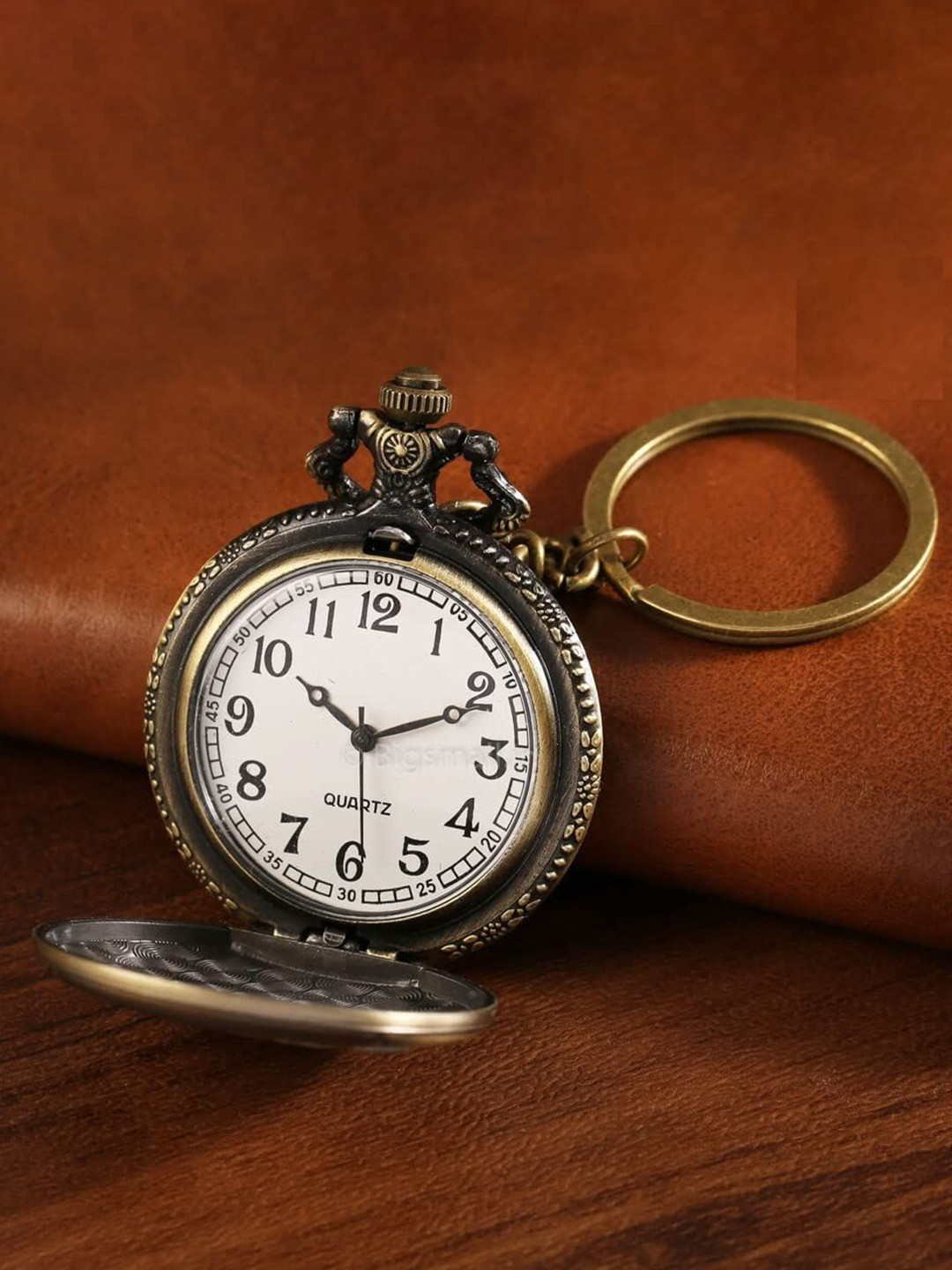 AUGEN Pocket Watch Clock Retro Vintage Key Chain
