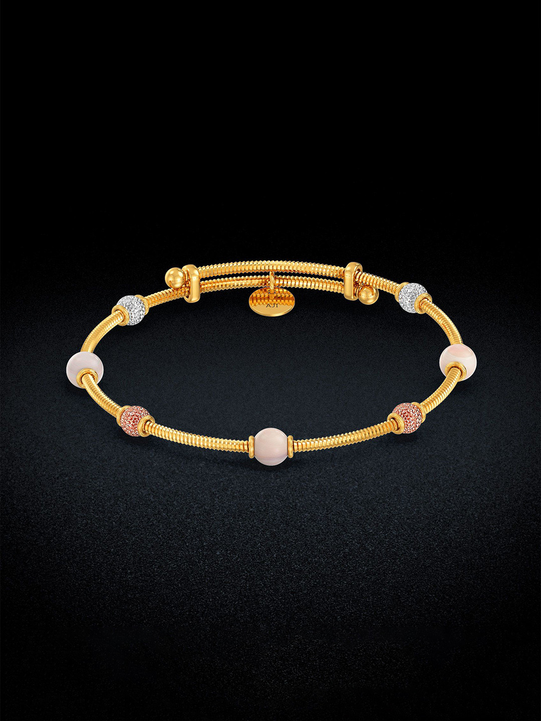 Joyalukkas Girls 22KT Gold Pearls Delight Bangle- 3.12 gms