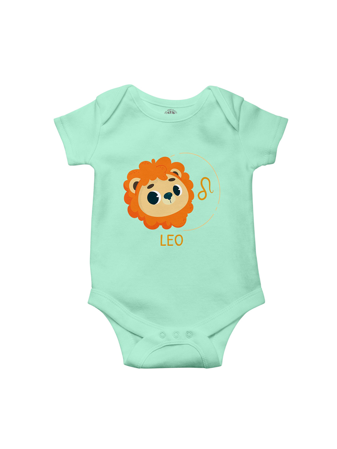 THE PRINT PLATTER Kids Leo Printed Ultra Bio Wash with Envelope Neck Cotton Bodysuit