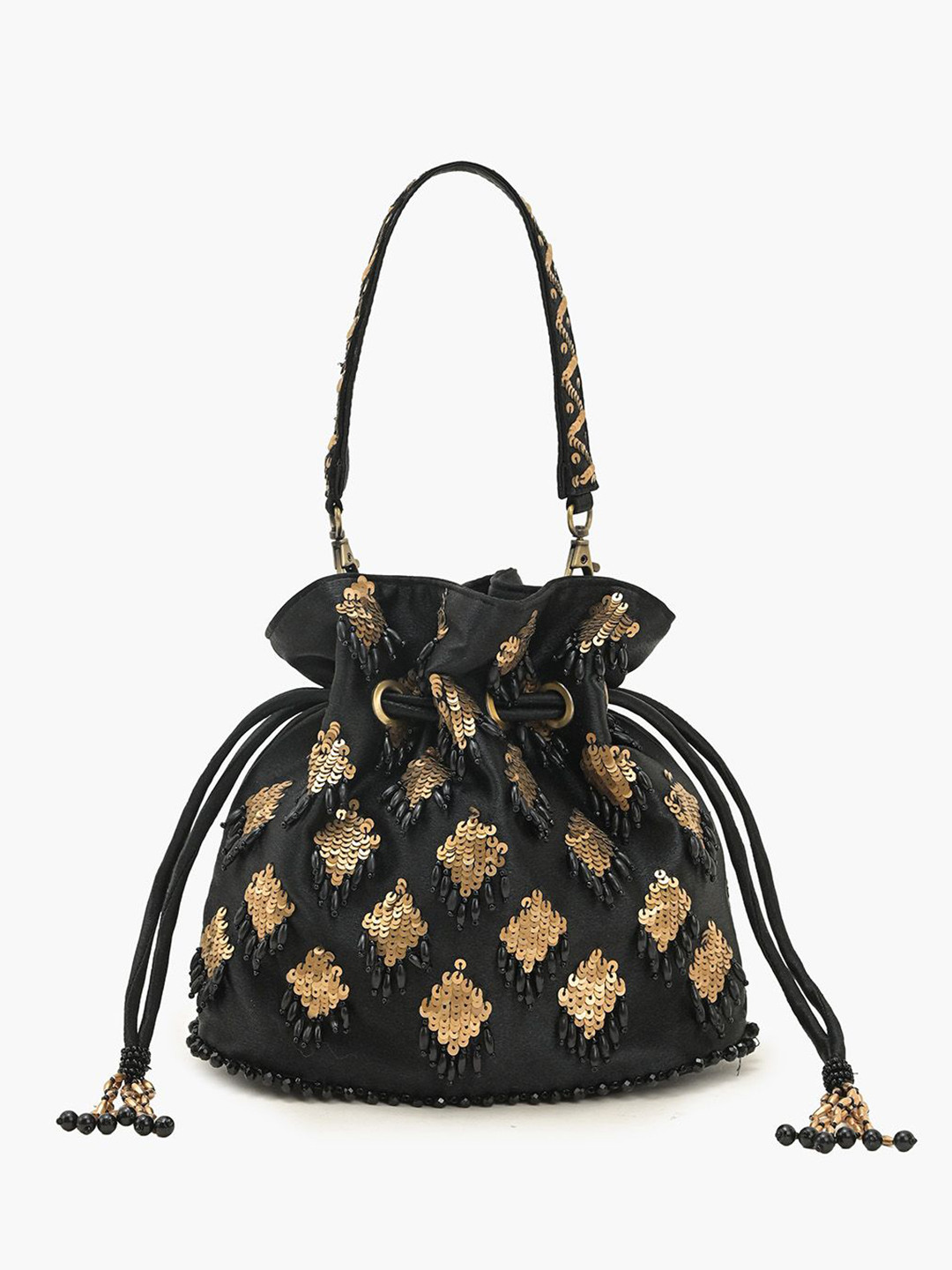 BohoGirl Women Embellished Tasselled Potli