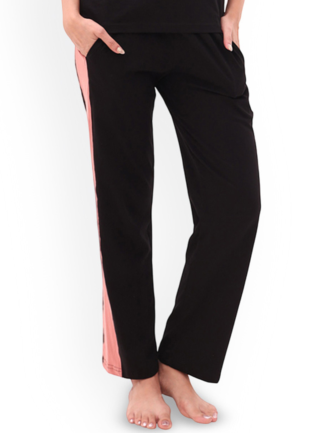 NAP STORY Women Striped Cotton Lounge Pants