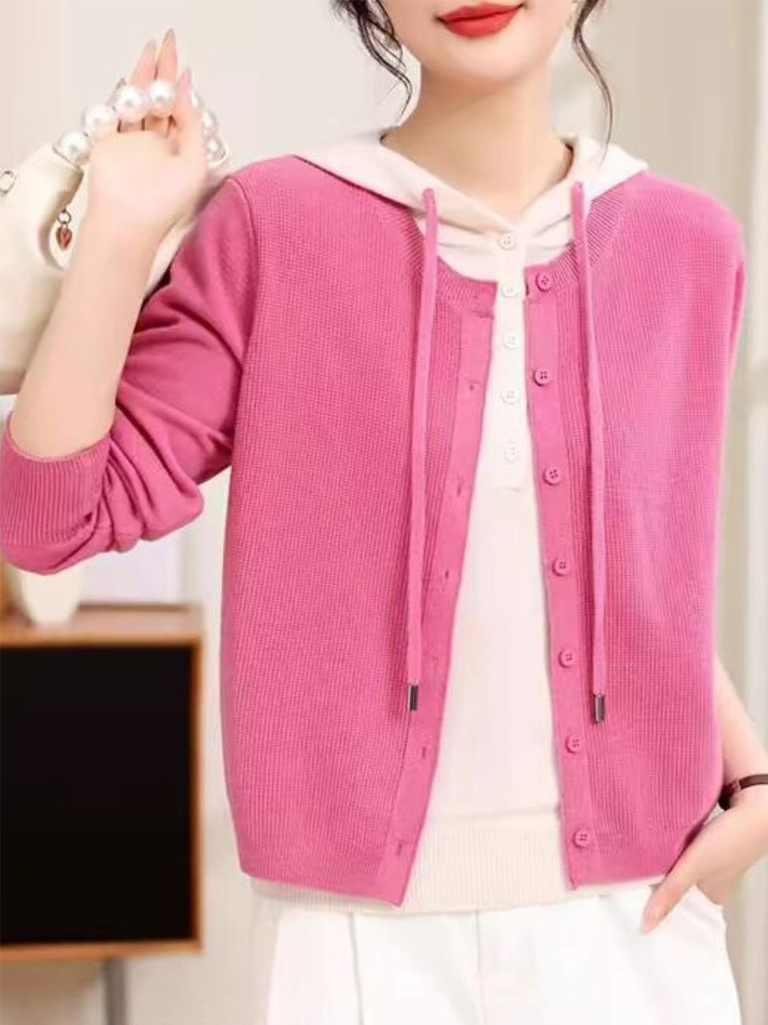 StyleCast Women Long Sleeves Hooded Cardigan Sweater