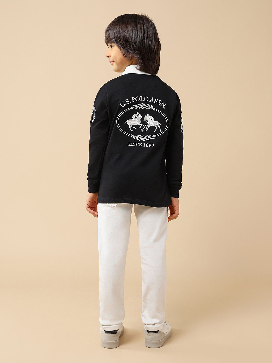 U.S. Polo Assn. Kids Boys Graphic Brand Embroidered Polo Collar Pure Cotton Tshirts