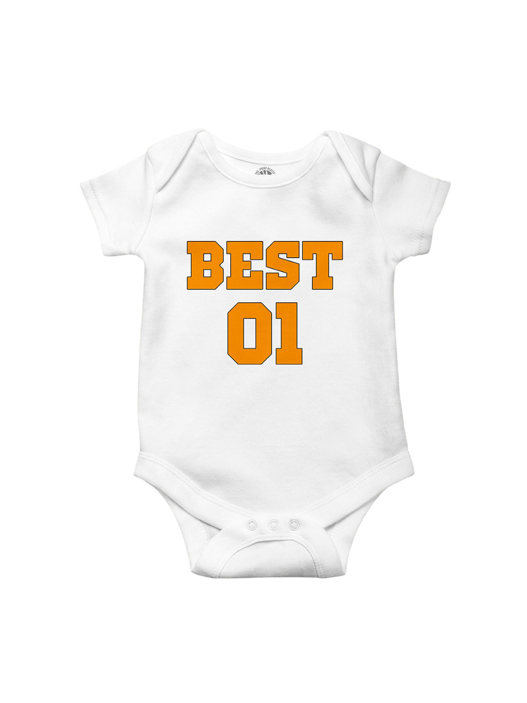 THE PRINT PLATTER Kids Best Friend Printed Cotton Bodysuit With Envelope Neck