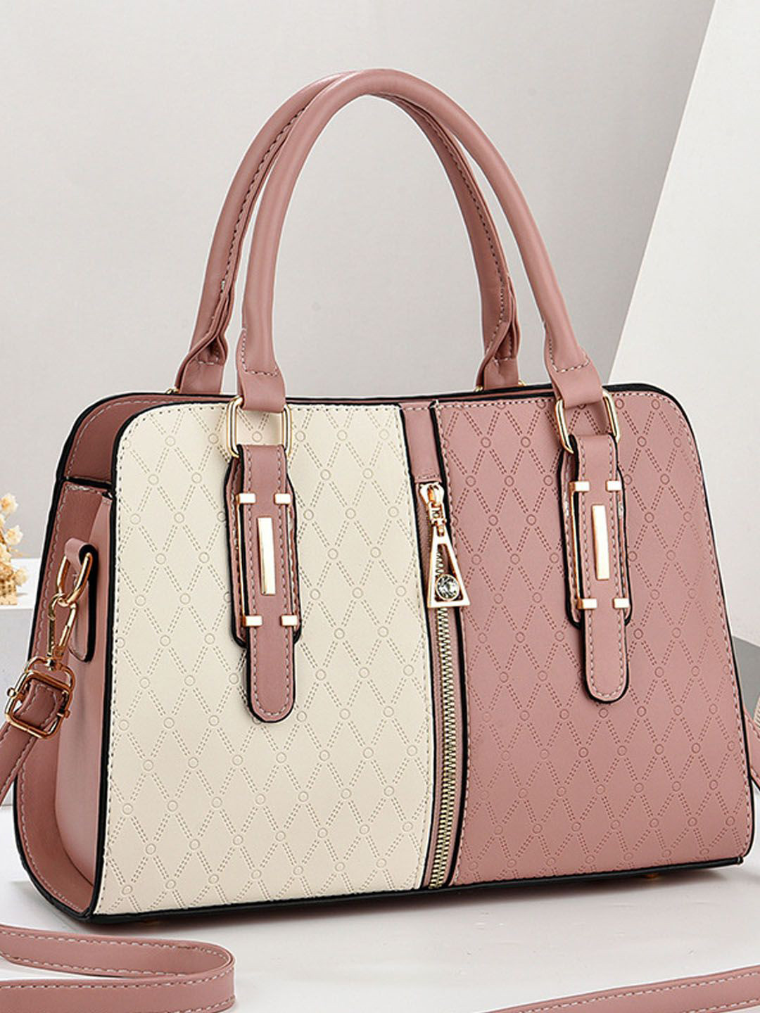 StyleCast Colorblocked Textured Handheld Bag
