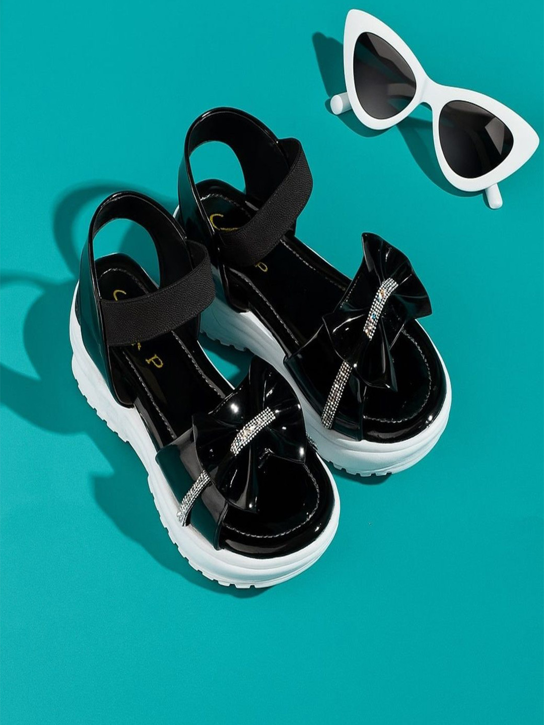 CST Lifestyle Girls Embellished Block Sandals with Bow