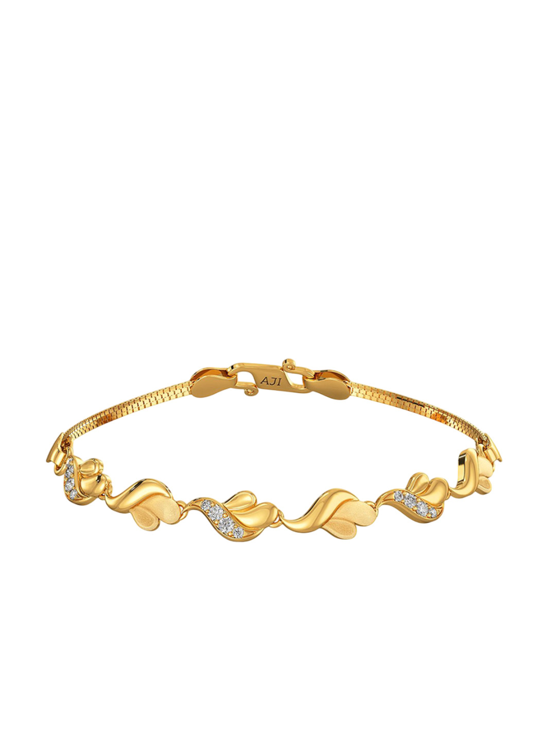 Joyalukkas Women 22Kt Floral Leaf S-Hook Bracelet - 7.74 gm