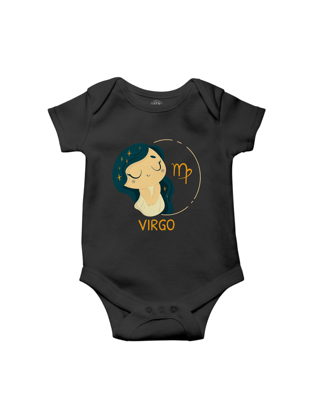 THE PRINT PLATTER Infants Virgo Printed Envelope Neck Short Sleeves Cotton Bodysuit