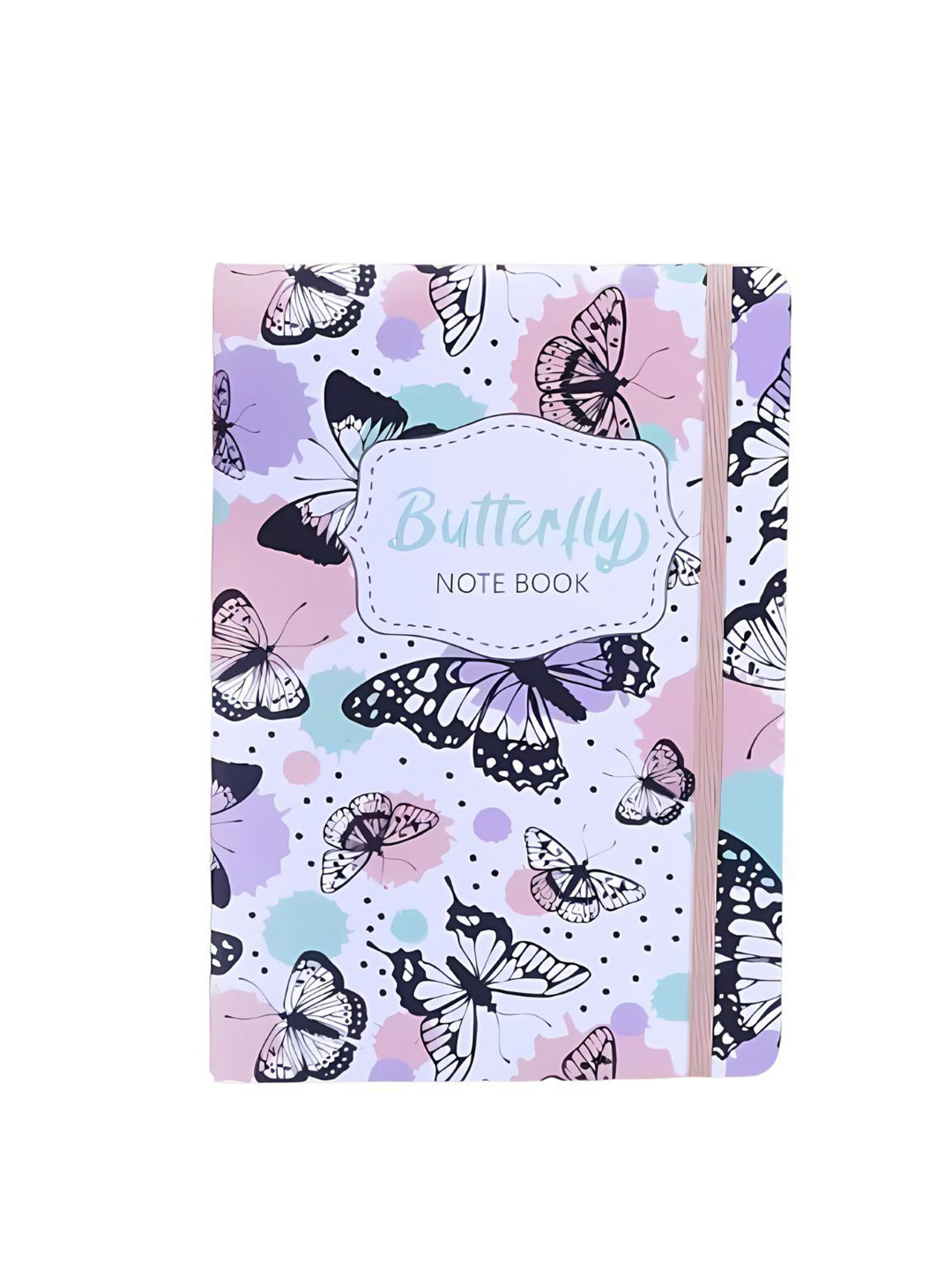 YK Kids White & Black Butterfly Printed Diary - A6 Size