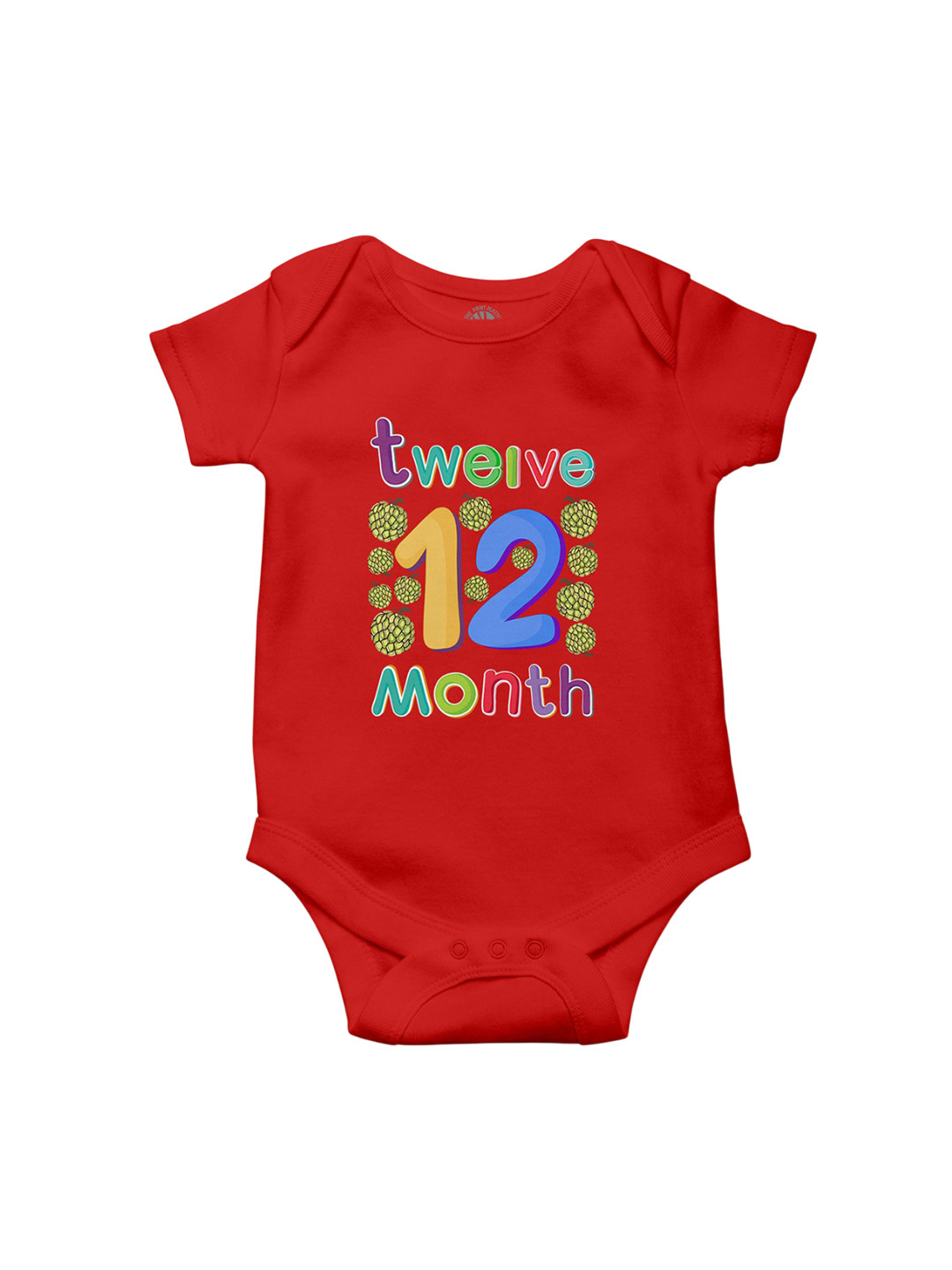 THE PRINT PLATTER Infants Twelve Month Printed Cotton Envelope Neck Bodysuit