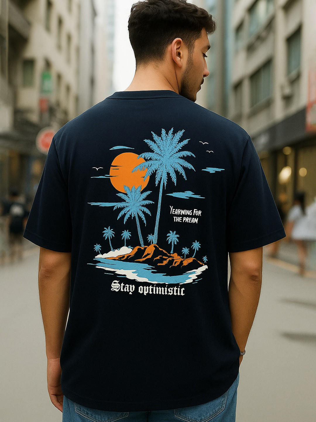 MORSE CODE Men Graphic Printed Oversized T-shirt