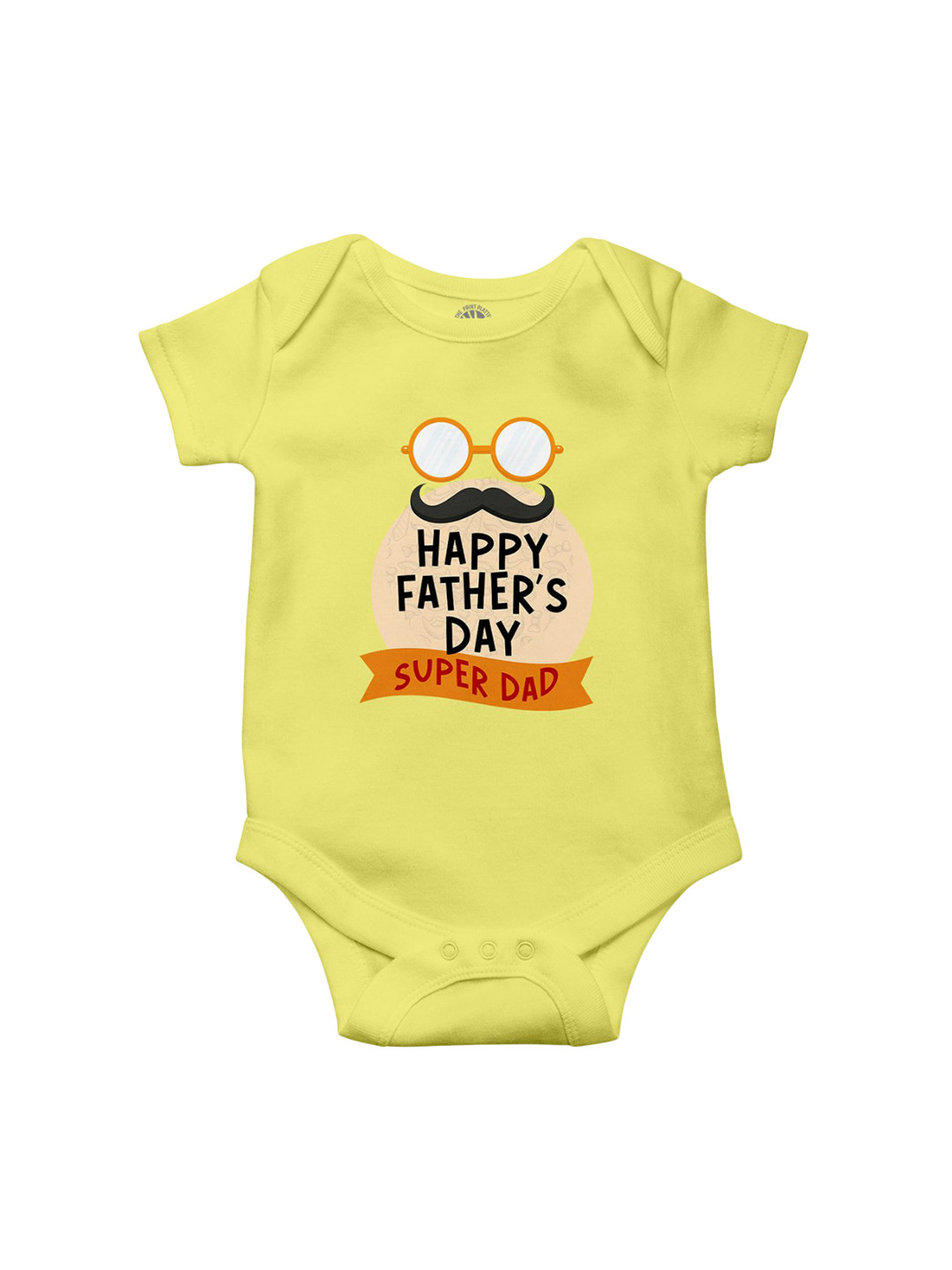 THE PRINT PLATTER Infants Father's Day Printed Envelope Neck Short Sleeves Cotton Bodysuit