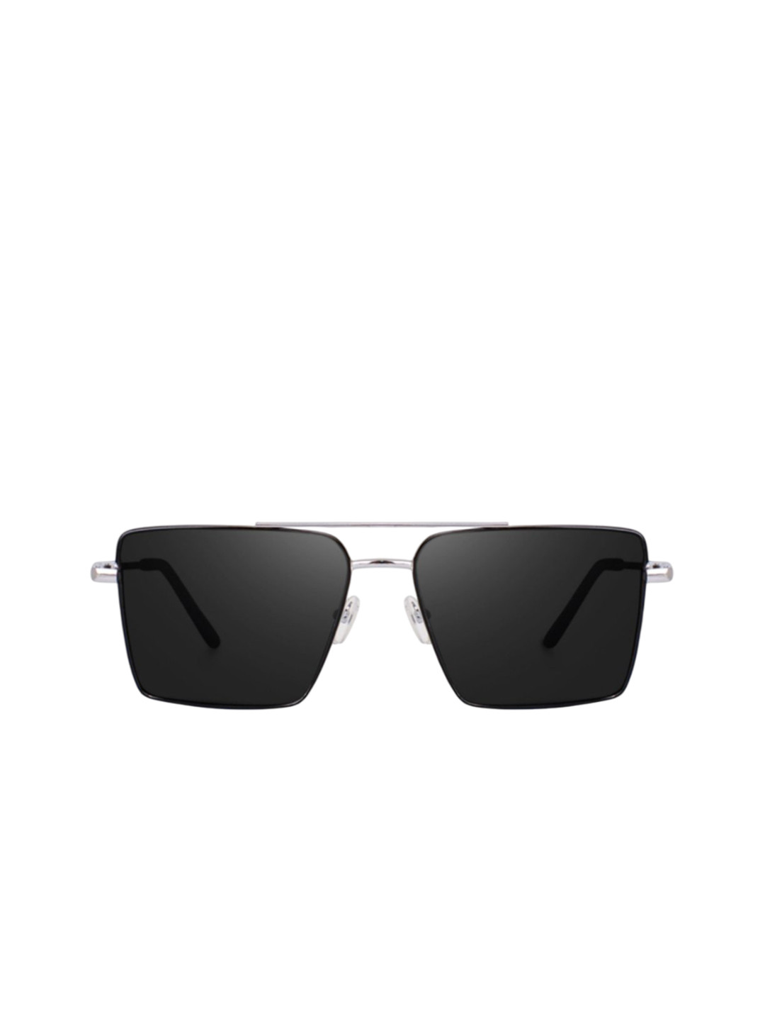 SPADEACES Unisex Square Sunglasses with UV Protected Lens HQ SILVER BLACK SQUARE -61_10_11
