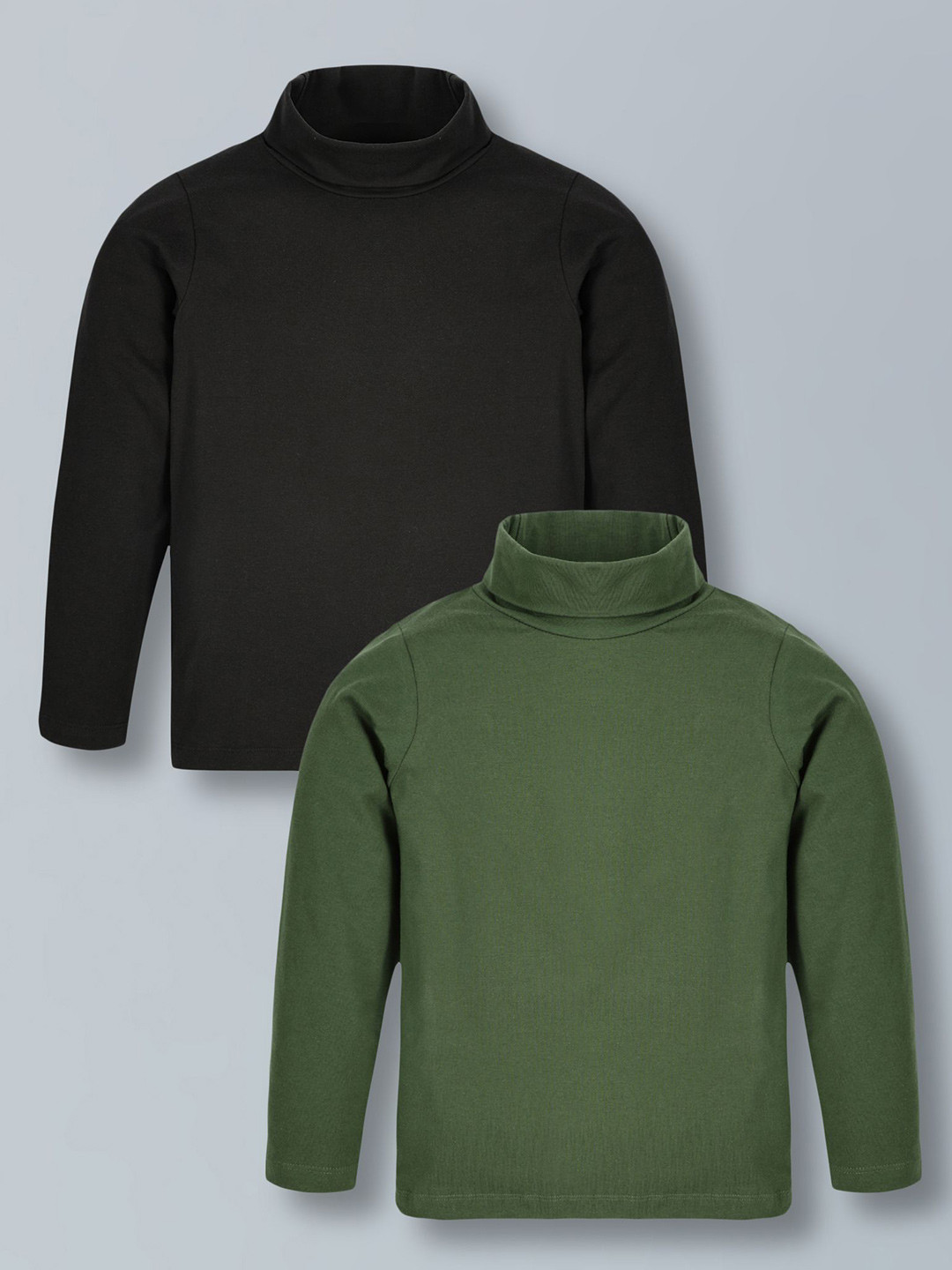 PLUM TREE Boys Pack Of 2 Long Sleeve Mock Neck Tops