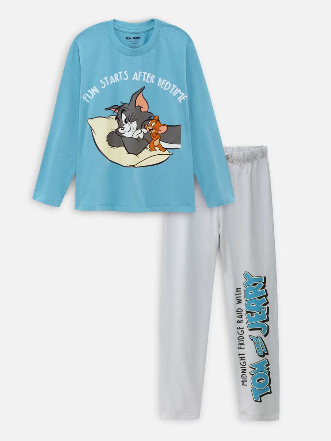 Nap Chief Kids Unisex Tom and Jerry Fun Printed Pure Cotton Night Suit