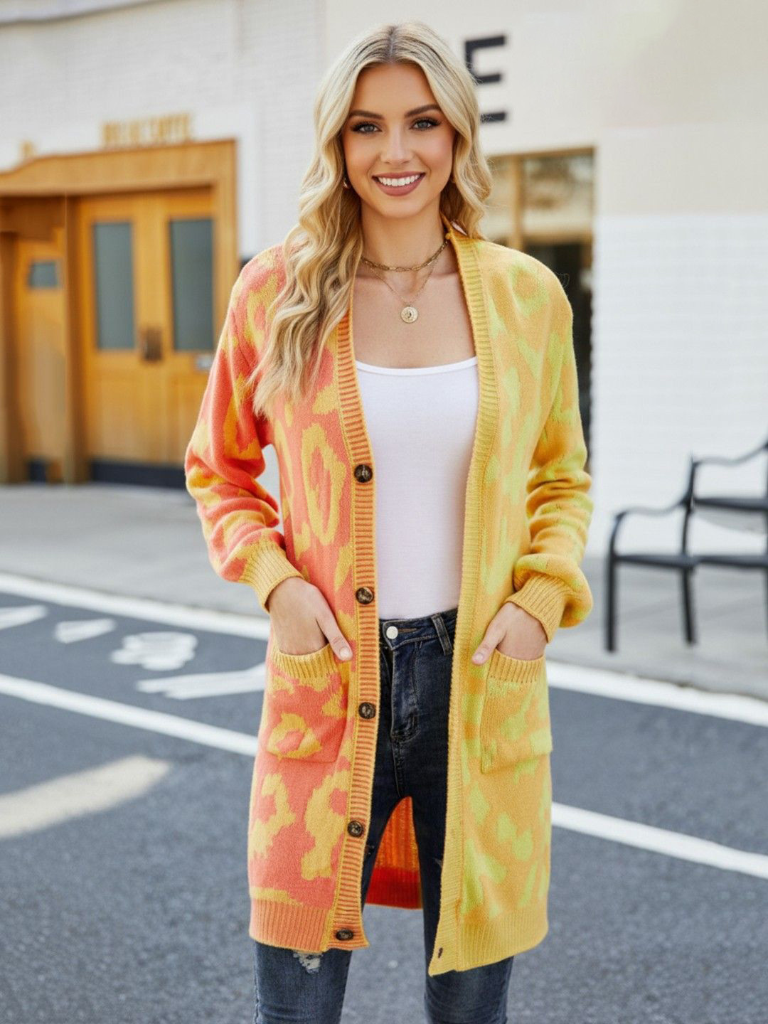 DressBerry Women Floral Printed Longline Sweaters