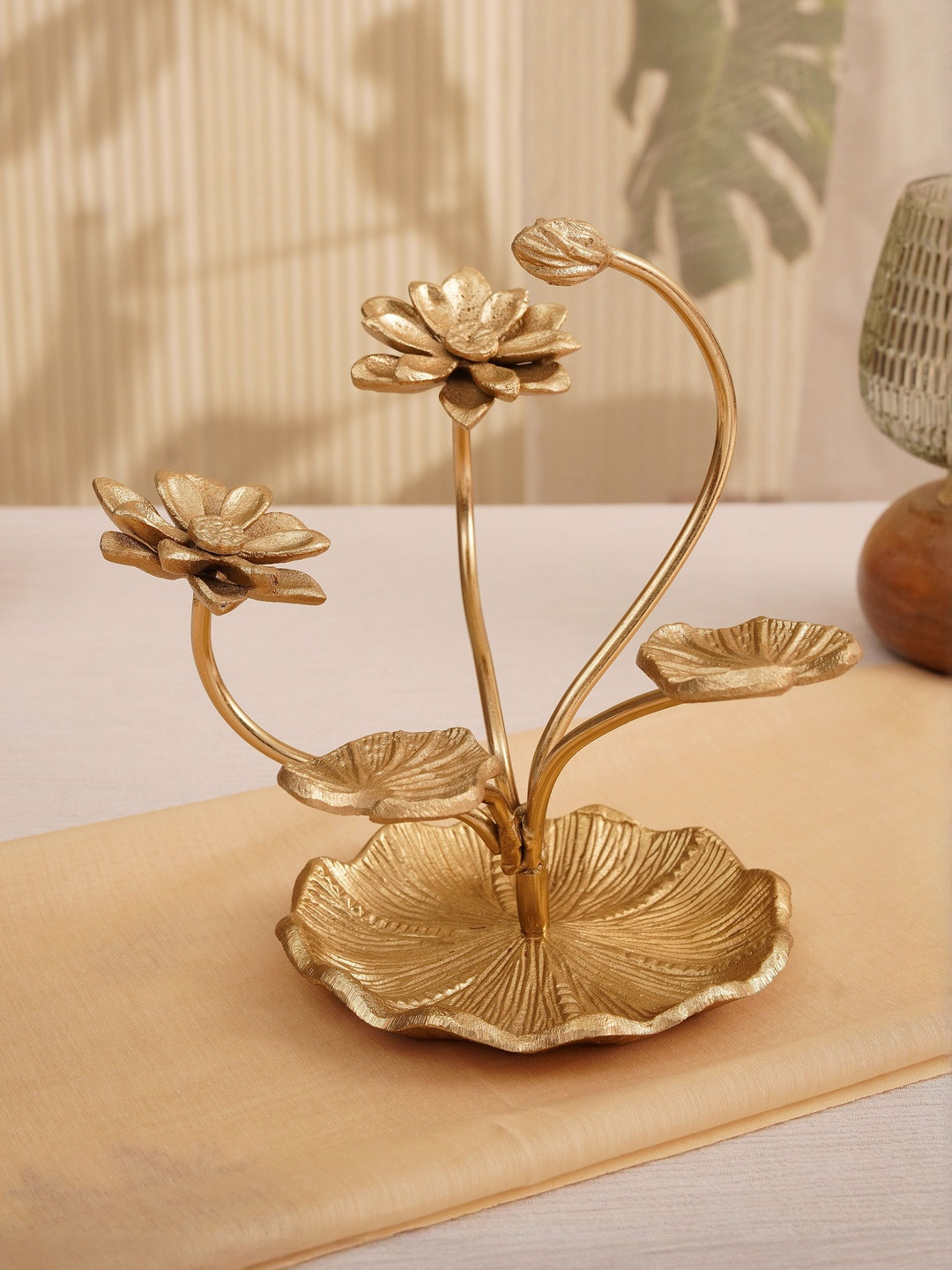 JAYPORE Brown Flower Small Figurine Showpiece