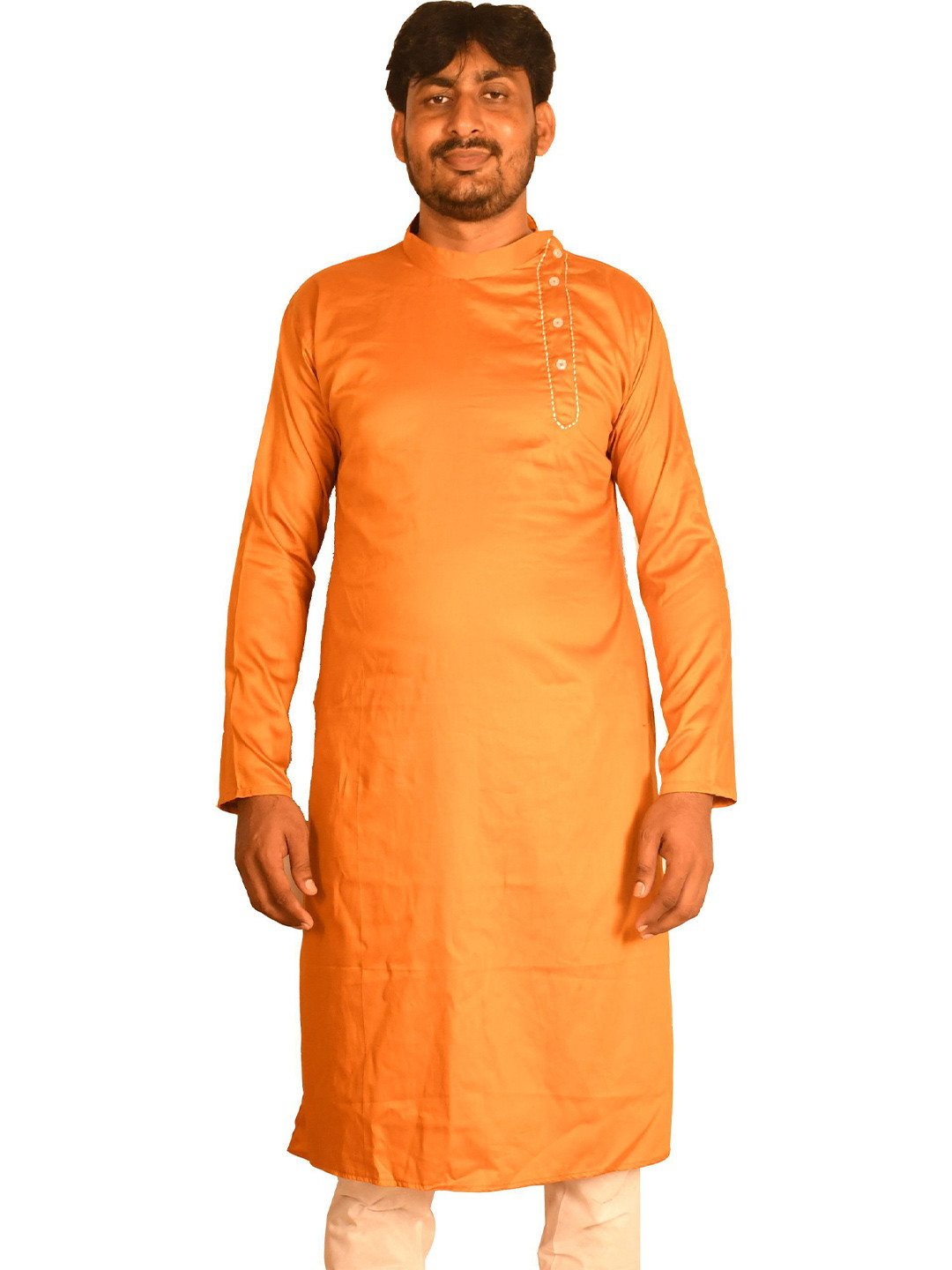 AMR Garments Mandarin Collar Cotton Silk Straight Kurta