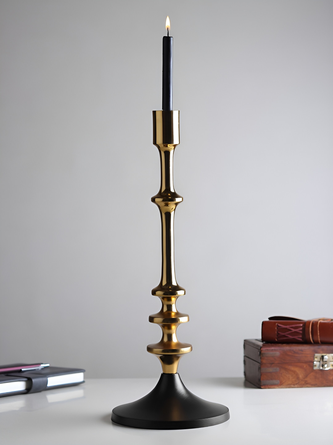 Decor de Maison Aristea Gold-Toned & Black Aristea Candle Holder