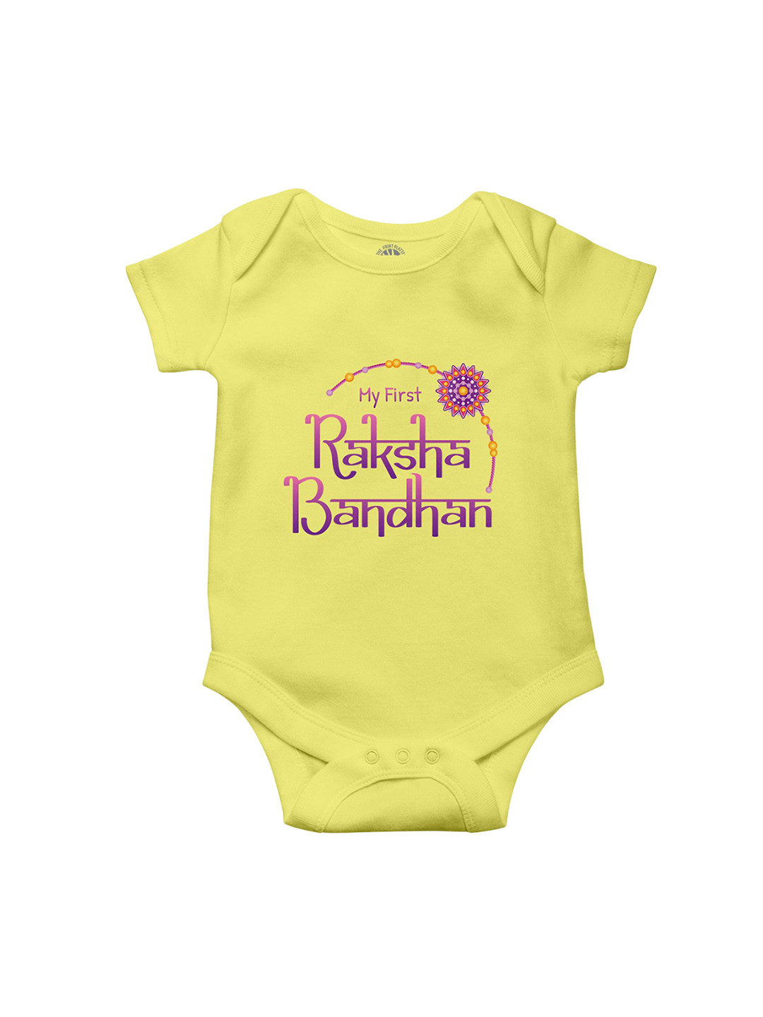 THE PRINT PLATTER Infants Kids Raksha Bandhan Printed Cotton Envelope Neck Bodysuit