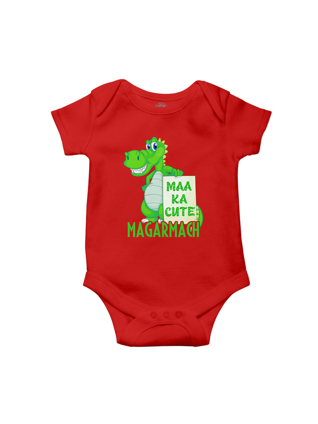 THE PRINT PLATTER Infants Cute Magarmach Printed Envelope Neck Cotton Bodysuit