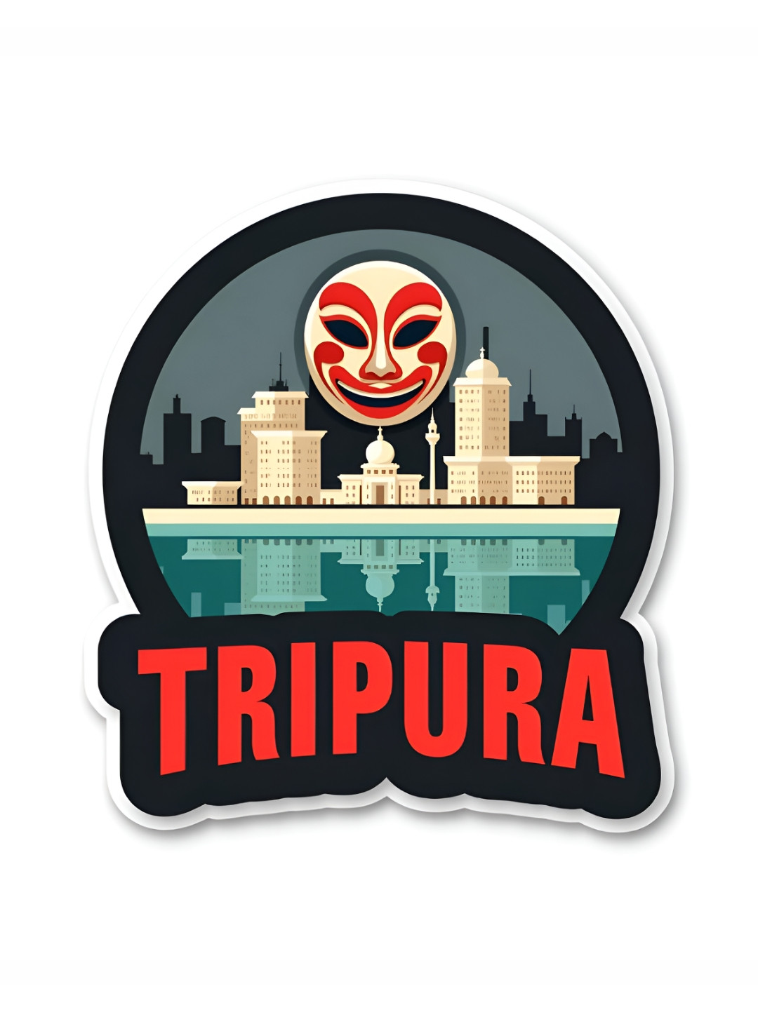 GIFTODAY Red Tripura Printed Fridge Magnet
