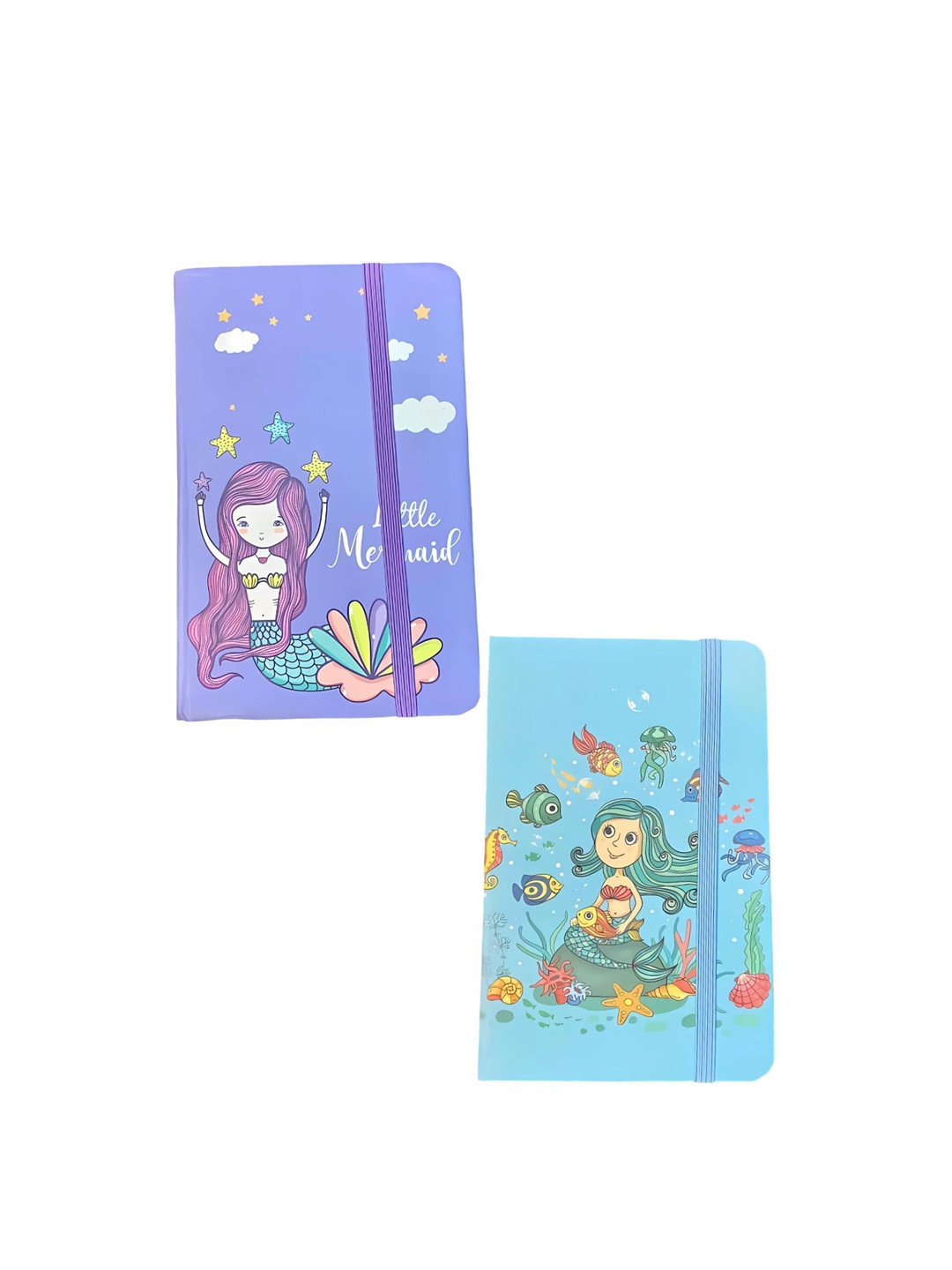 YK Unisex Kids Pack Of 2 Mini Mermaid Printed Diary Stationary