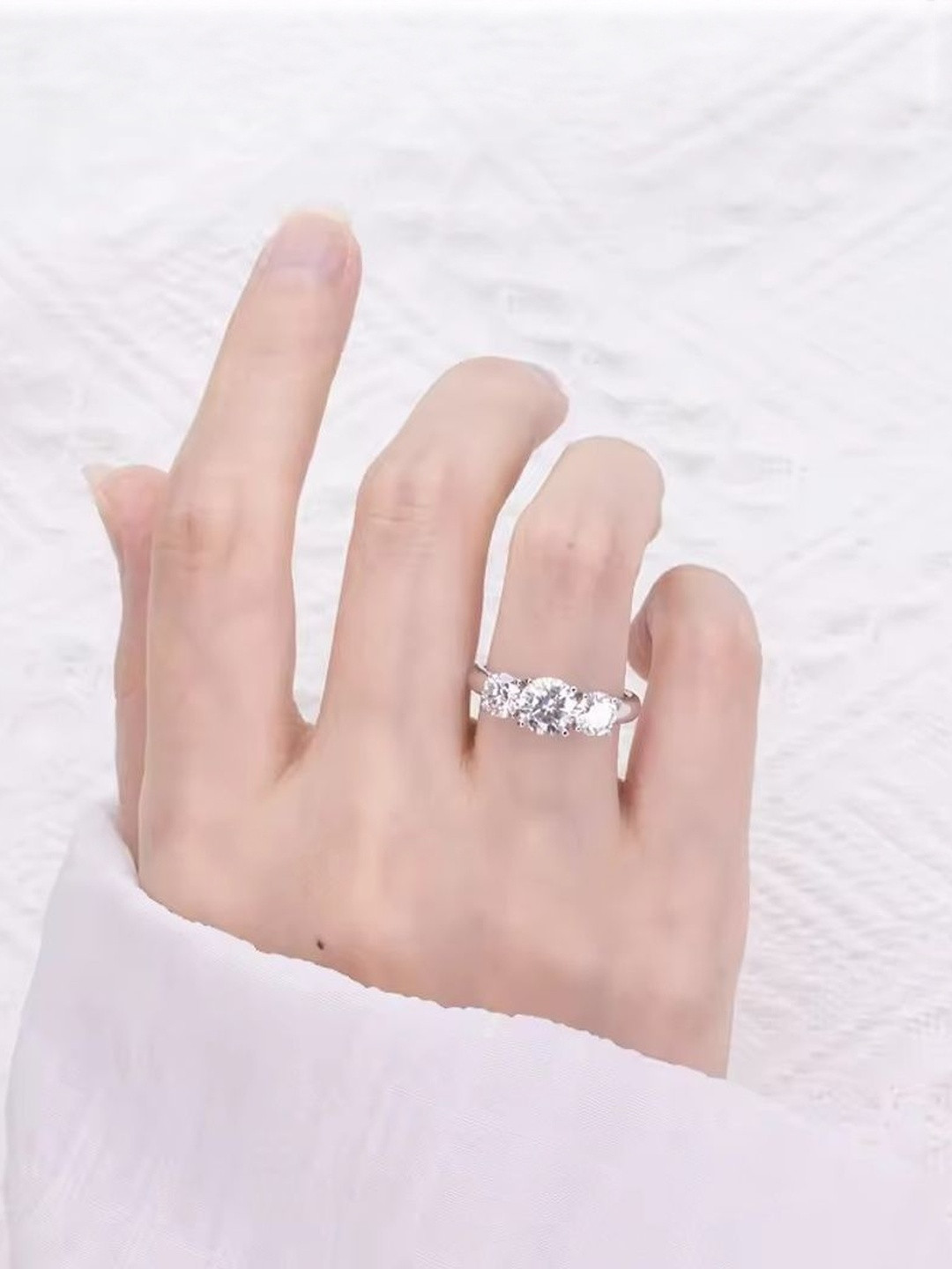 Iga collection Sliver-Plated Stones Studded Finger Ring