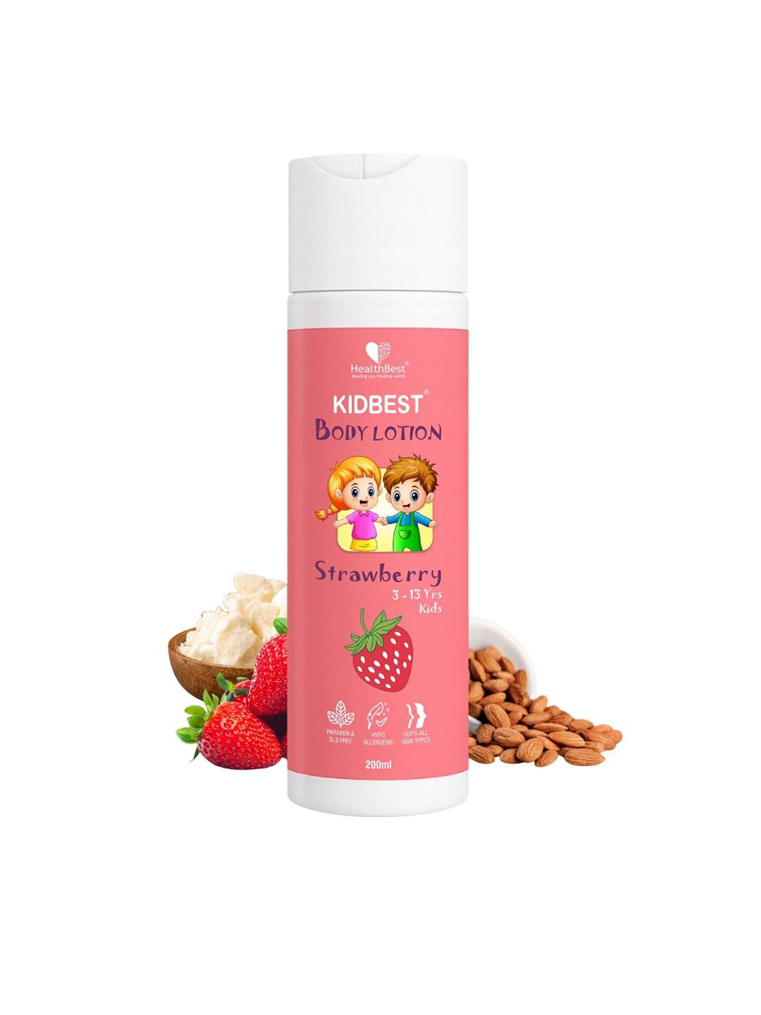 HealthBest Kids Strawberry Body Lotion For Moisturising - 200 ml