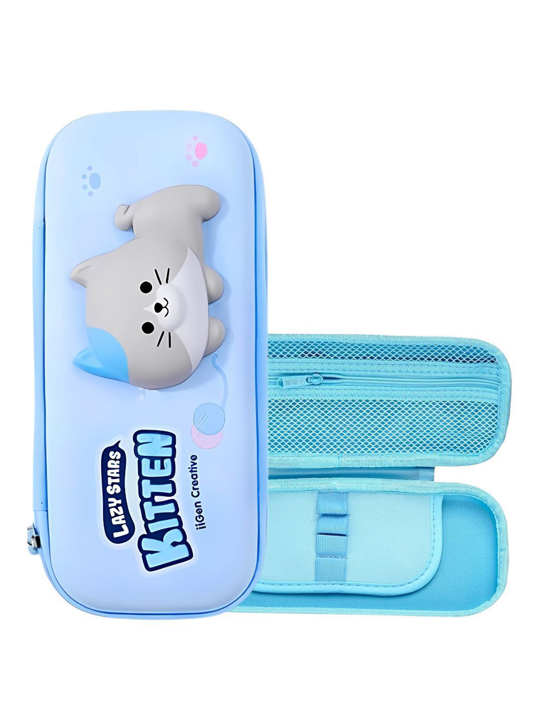 YK Kids Blue Self Design 3D Squishy Cartoon Animal Pencil Cases Stationery