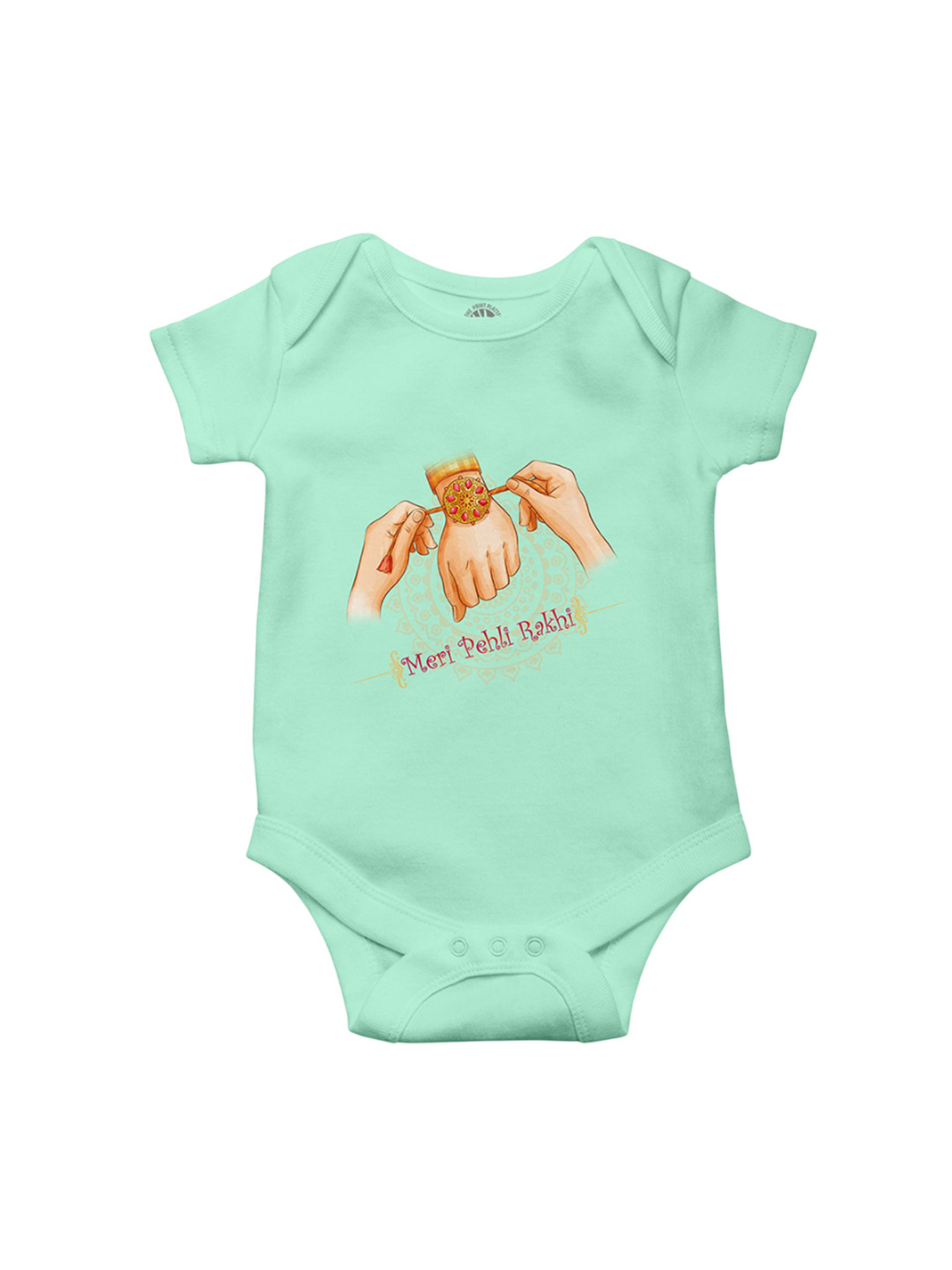 THE PRINT PLATTER Infants Meri Pehli Rakhi Printed Cotton Ultra Bio Wash Bodysuit