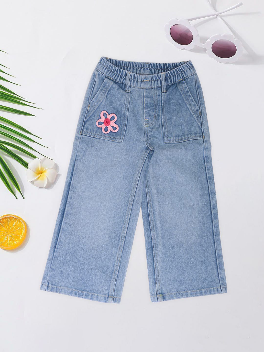 Pantaloons Junior Girls Flared Mid-Rise Light Fade Jeans