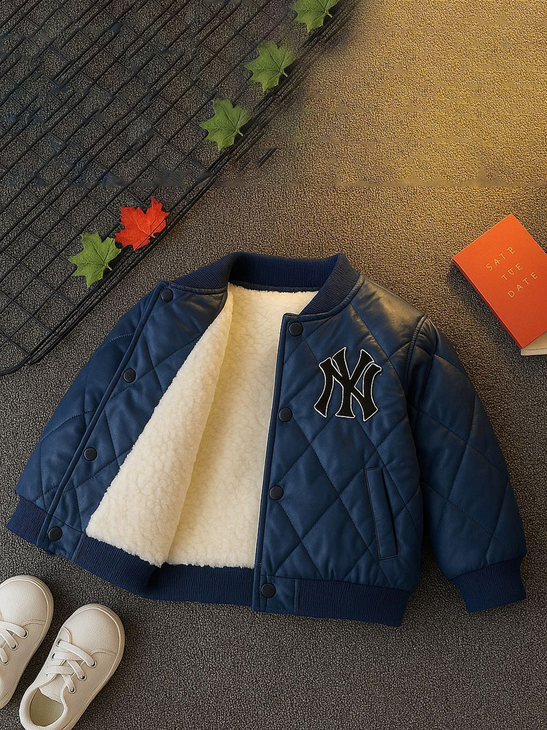 BAESD Unisex Fleece Stand Collar Quilted Jacket