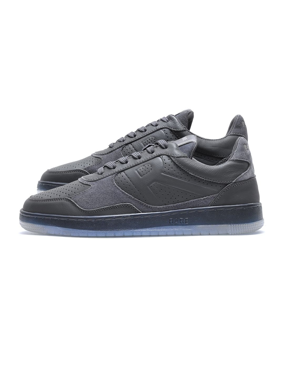 RARE RABBIT Men Reven Dark Grey Round Toe Sneakers