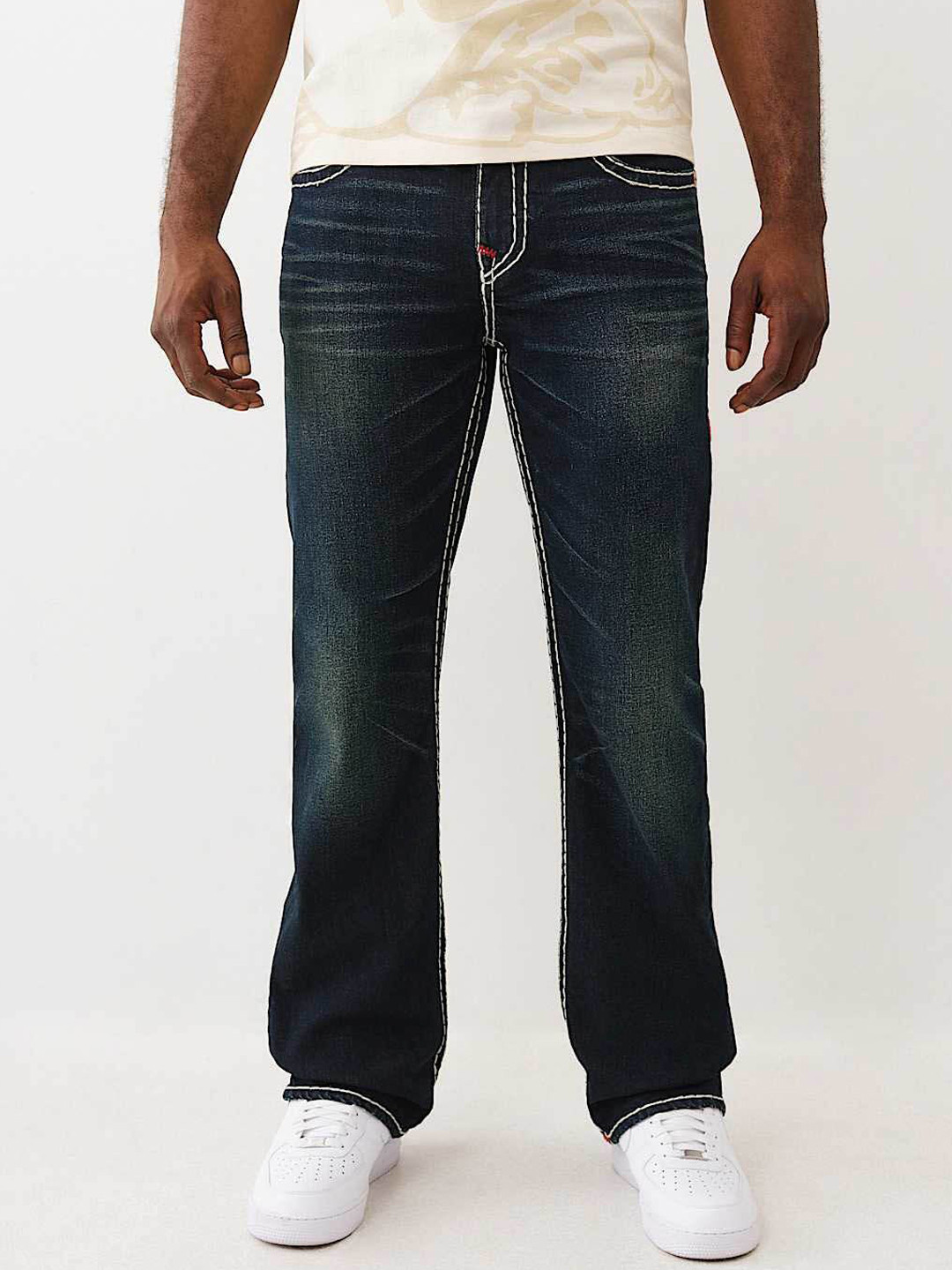 True Religion Men Bootcut Low-Rise Cotton Light Fade Jeans