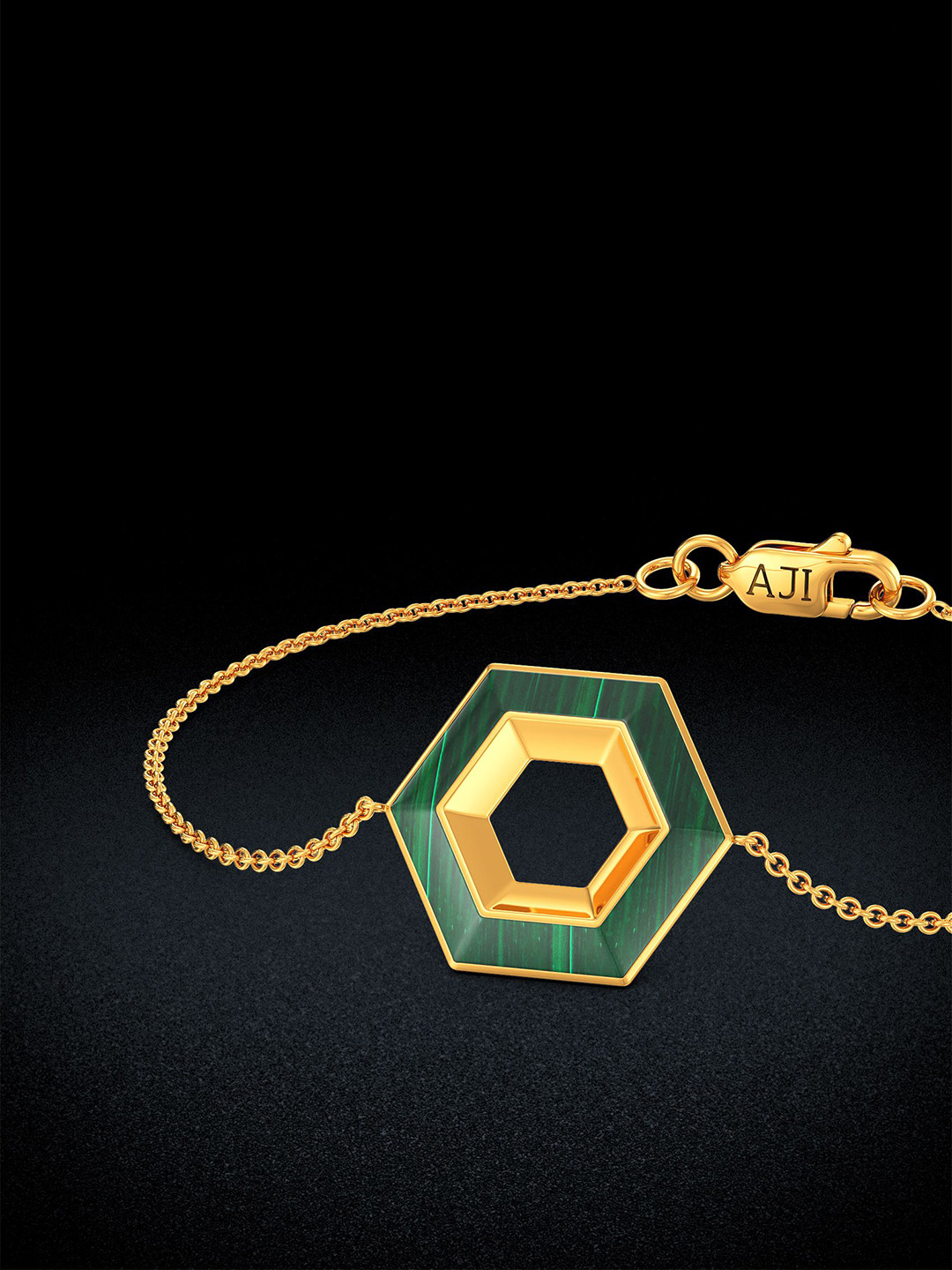 Joyalukkas 18KT Hexa Sparkle Greenish Gold Bracelet- 3.78 gm