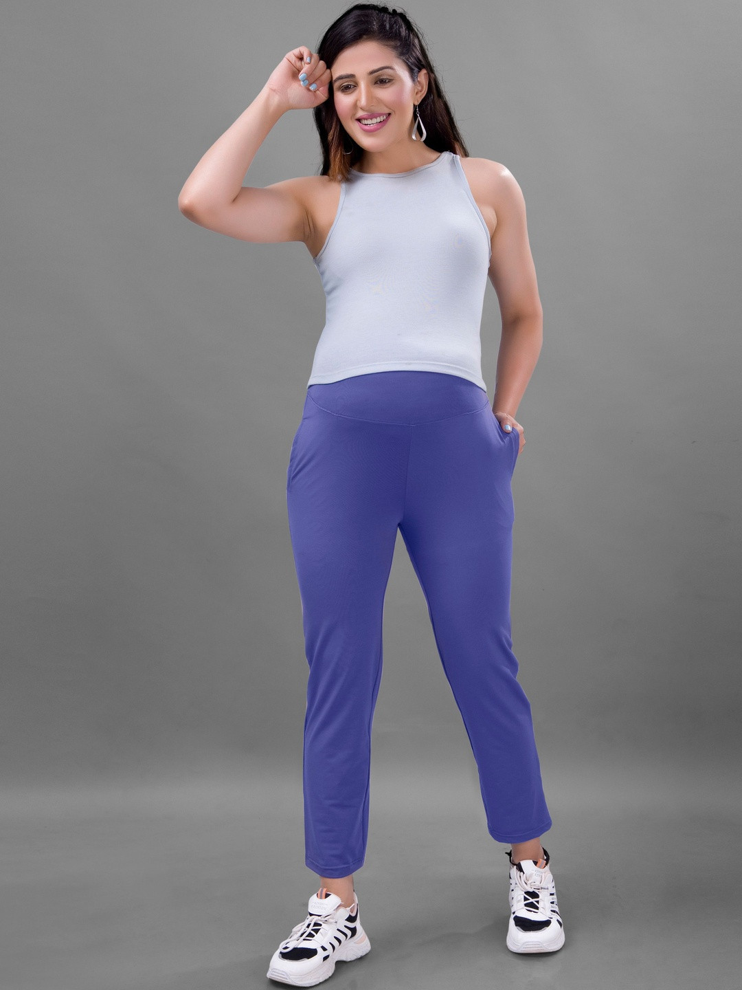 Mammas Maternity Women Relaxed Straight Leg Straight Fit Maternity Cigarette Trouser