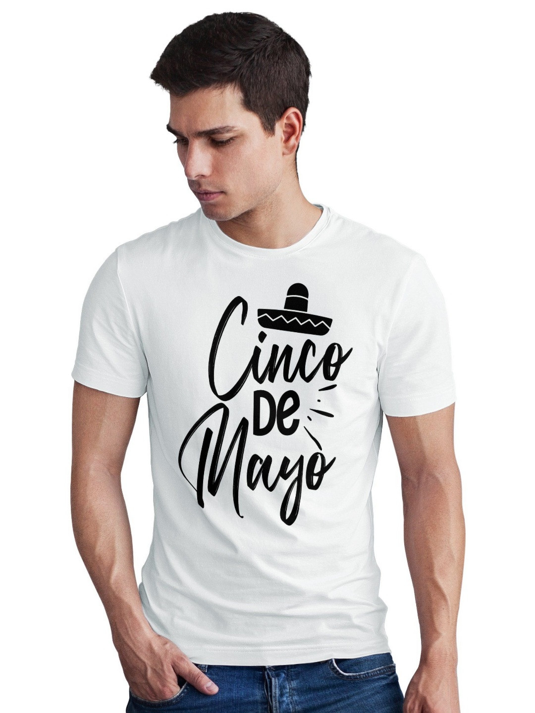 Seekbuylove Men Bio Finish Cinco De Mayo Round Neck Pure Cotton T-shirt
