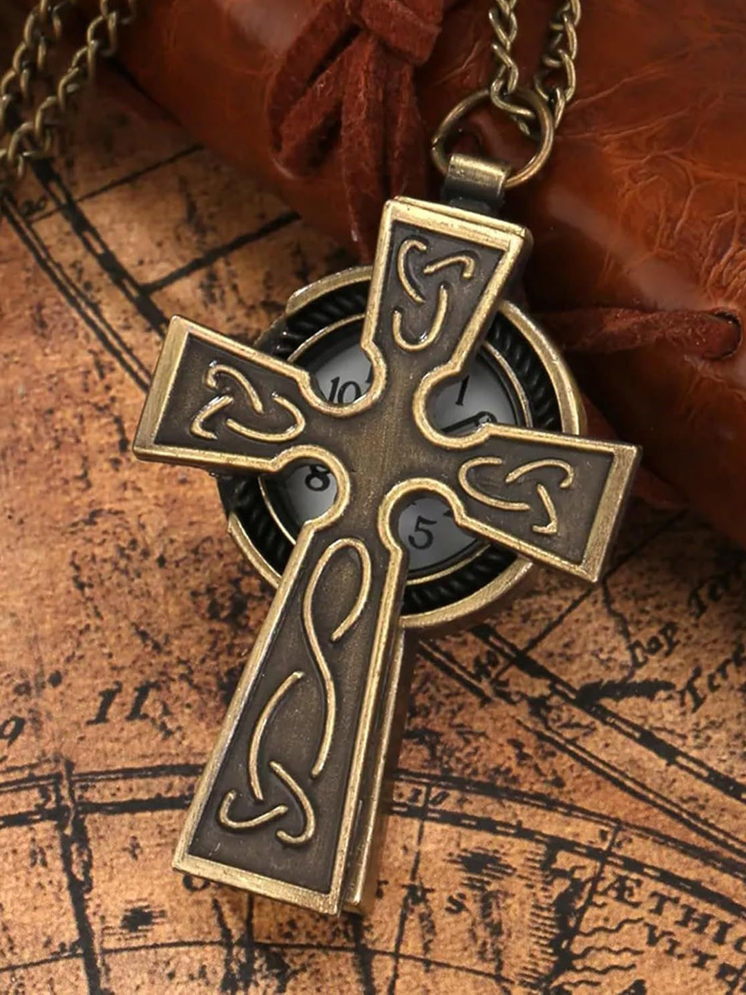 AUGEN Pocket Watch Cross Retro Vintage Key Chain