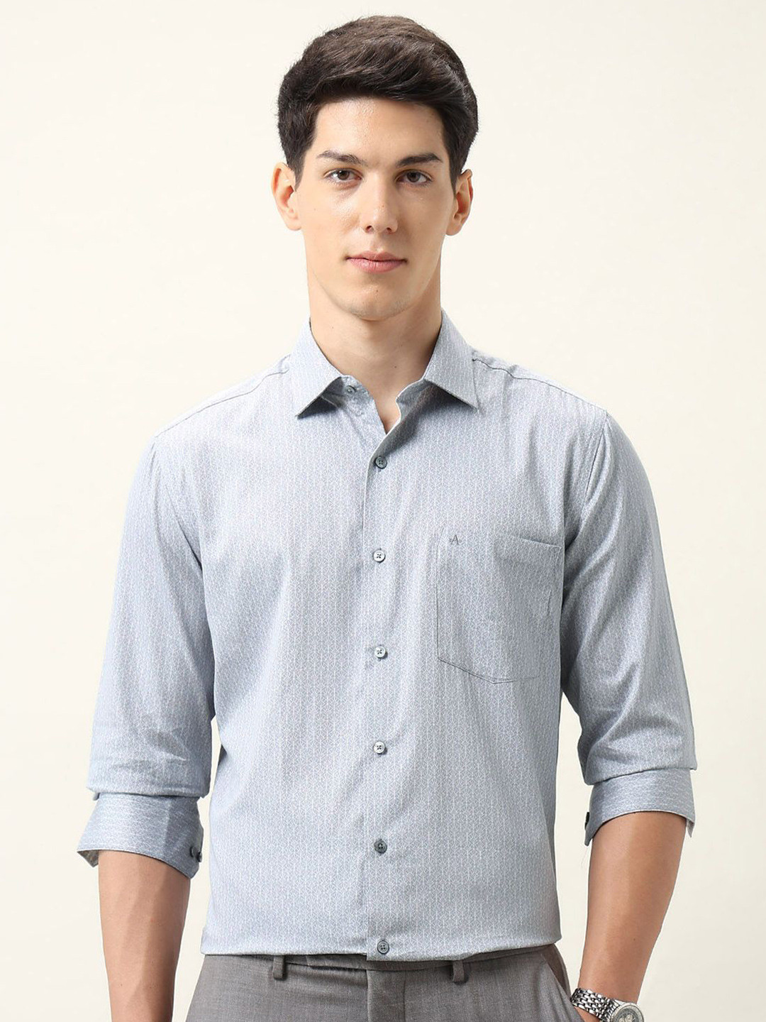 Arrow Men Liberty Floral Printed Spread Collar Pure Cotton Formal Shirt