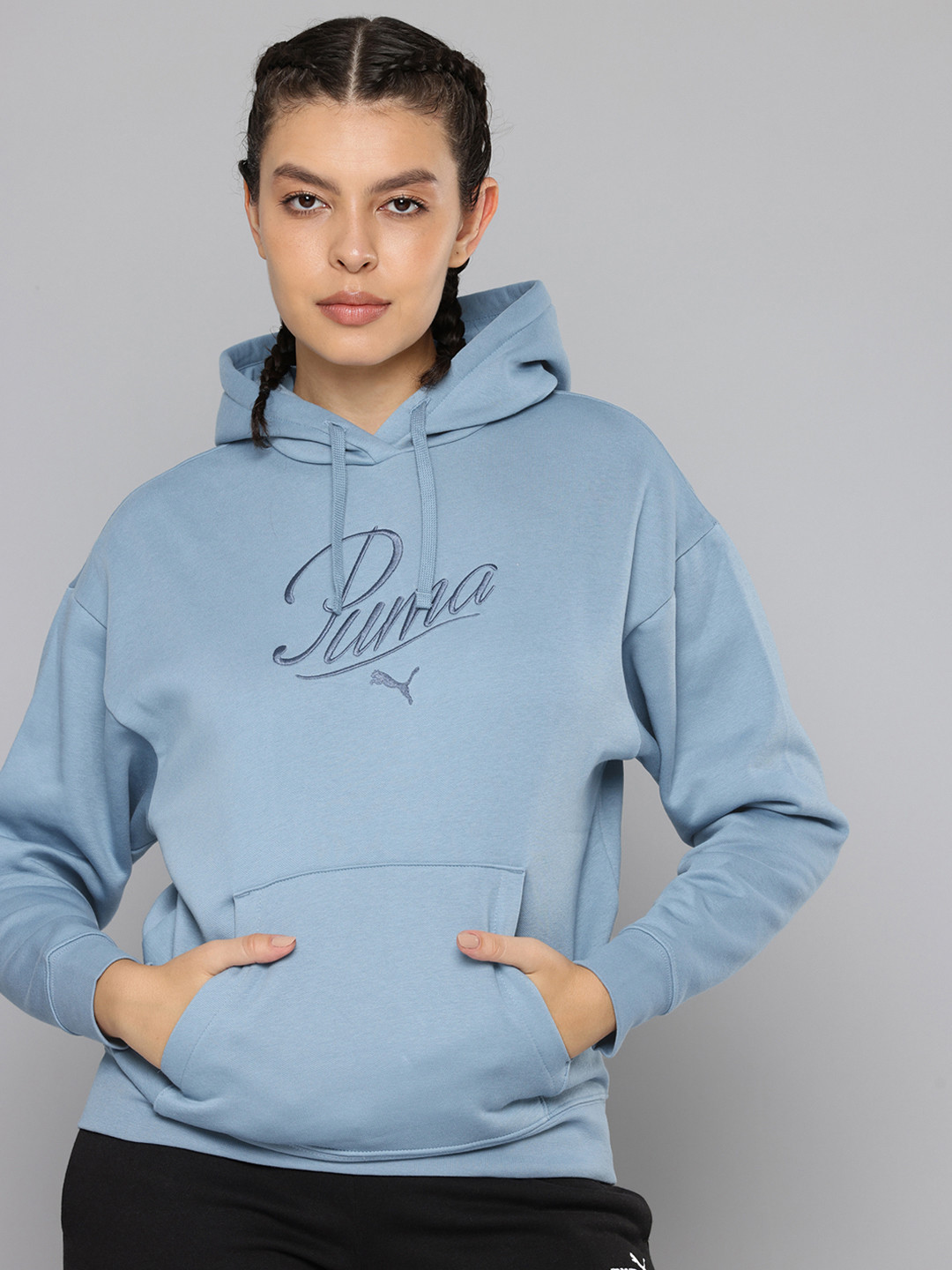 Puma Essentials Script Embroidered Hooded Sweatshirt