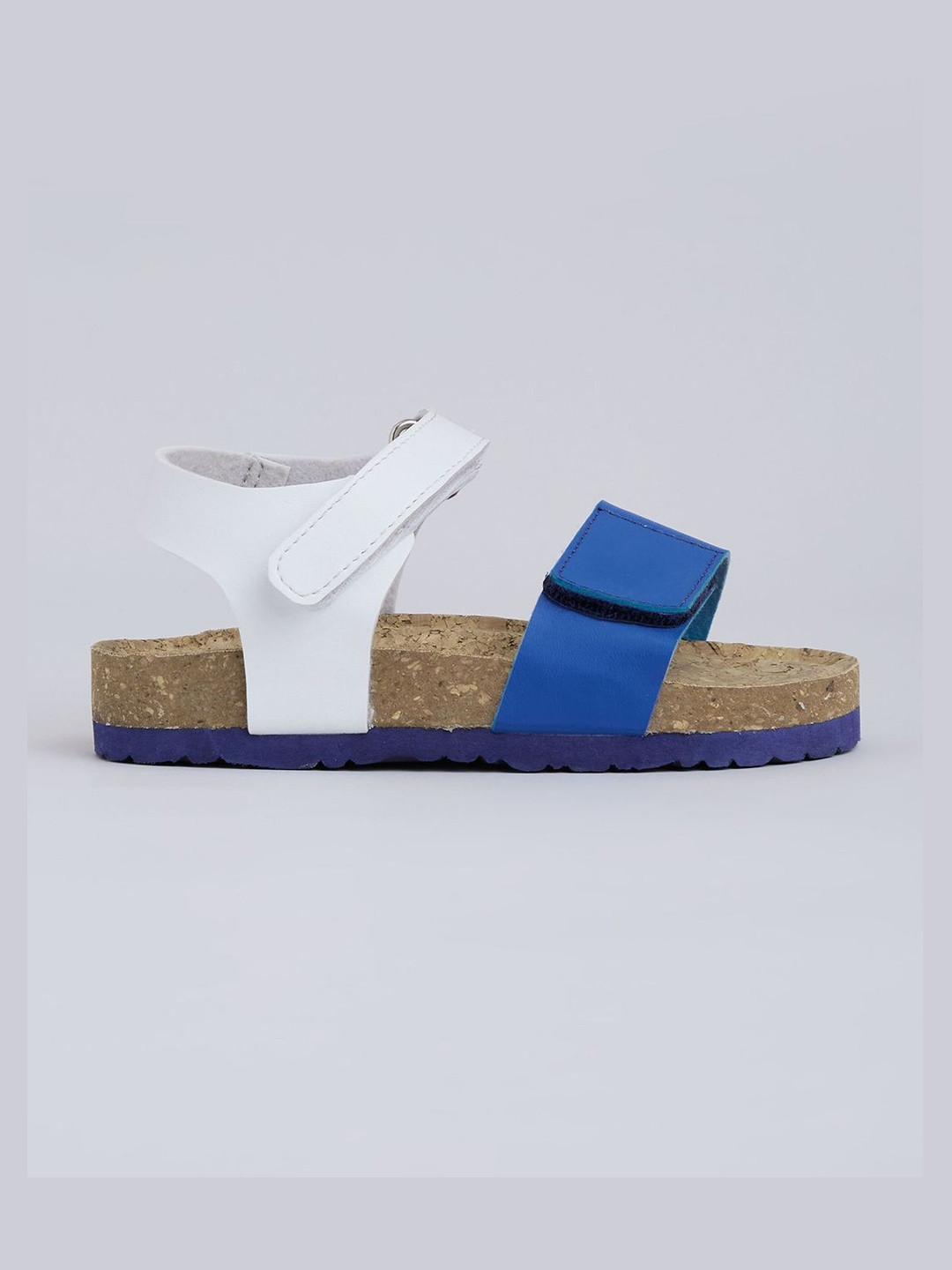 Hopscotch Girls PU Colourblock Velcro Open Toe Flats