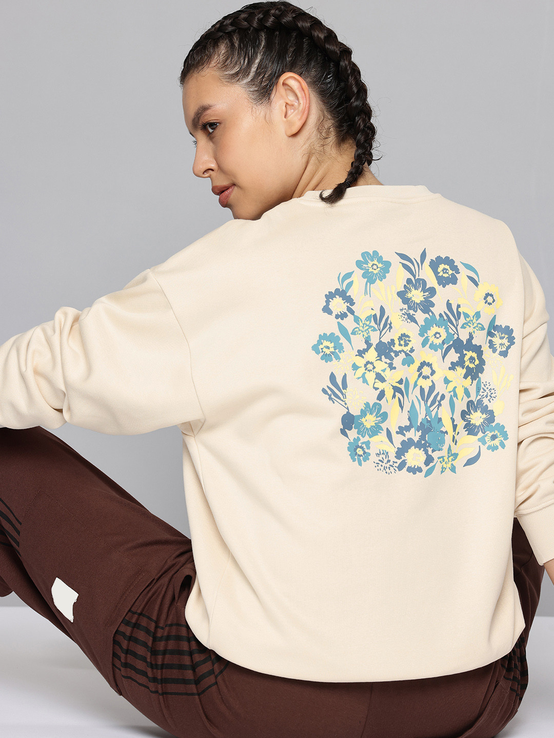 Puma Essentials Nature 2.0 Floral Printed Oversized Sweatshirt