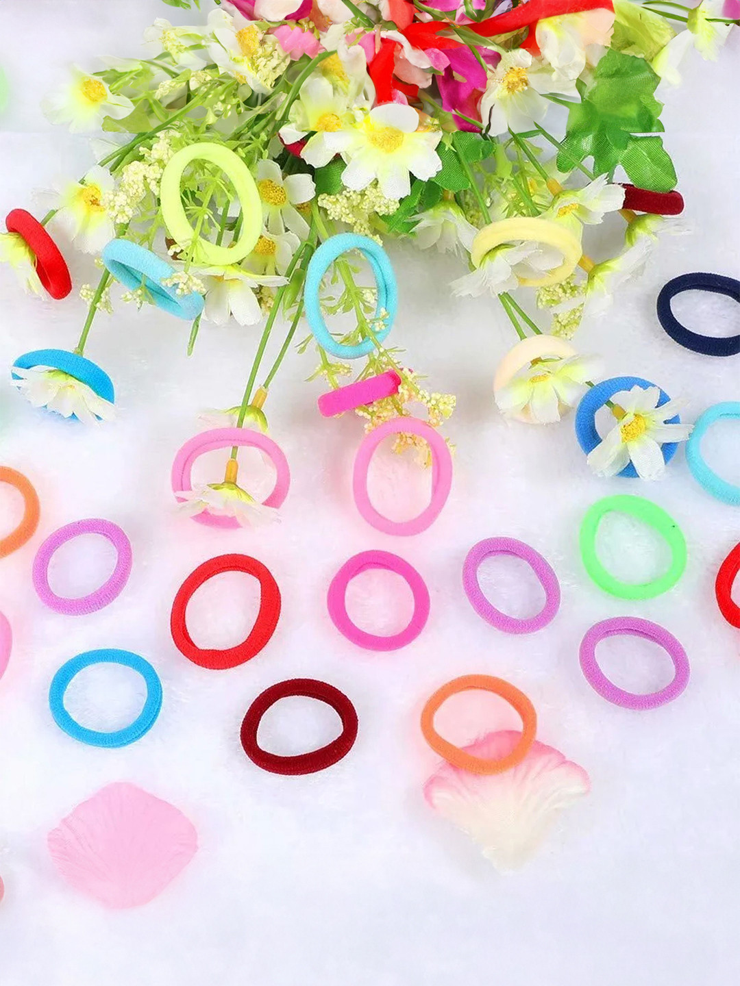 HANDBAG COLLECTION Set of 100 Girls Ponytail Holders