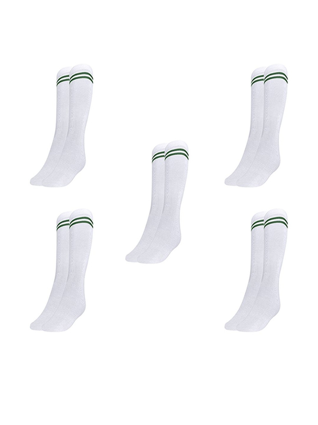 MUKHAKSH Boys Pack Of 5 White Calf Length Socks