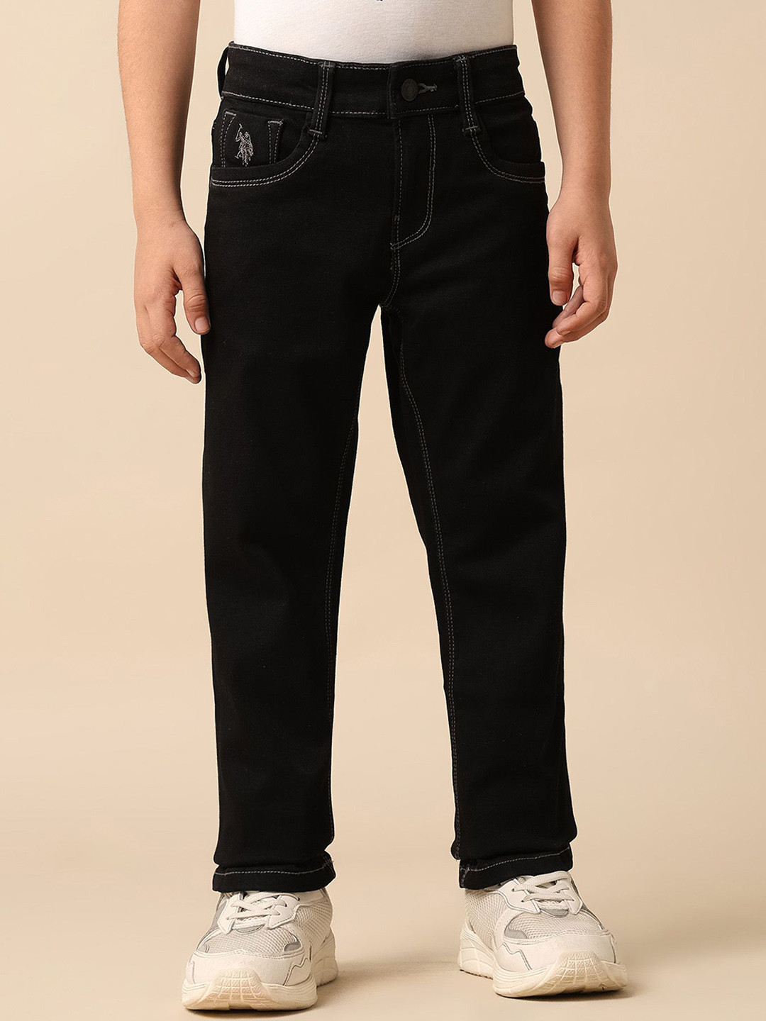 U.S. Polo Assn. Kids Uspa Boys Relaxed Fit Mid-Rise Jeans