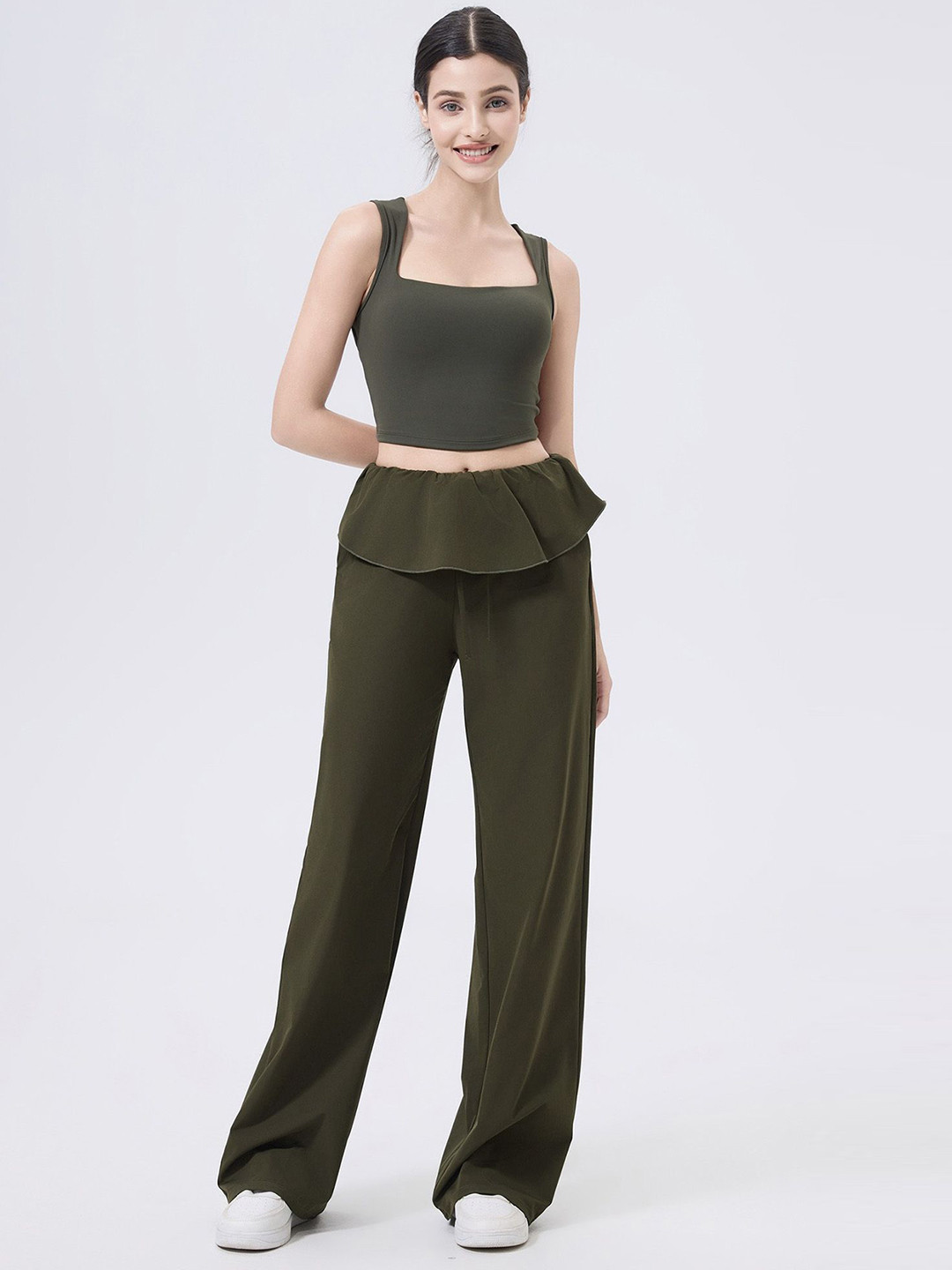 LULU & SKY Women Flounce Waist Wide Activewear Pants